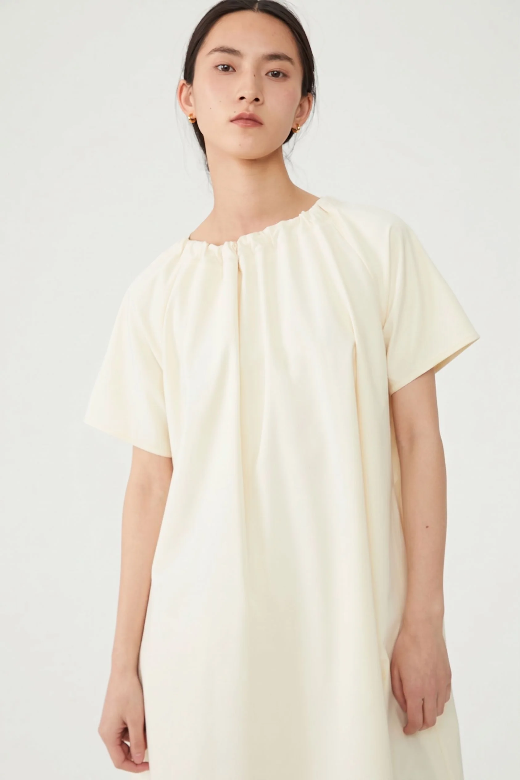 Gathered Neck Midi Dress - Image 3