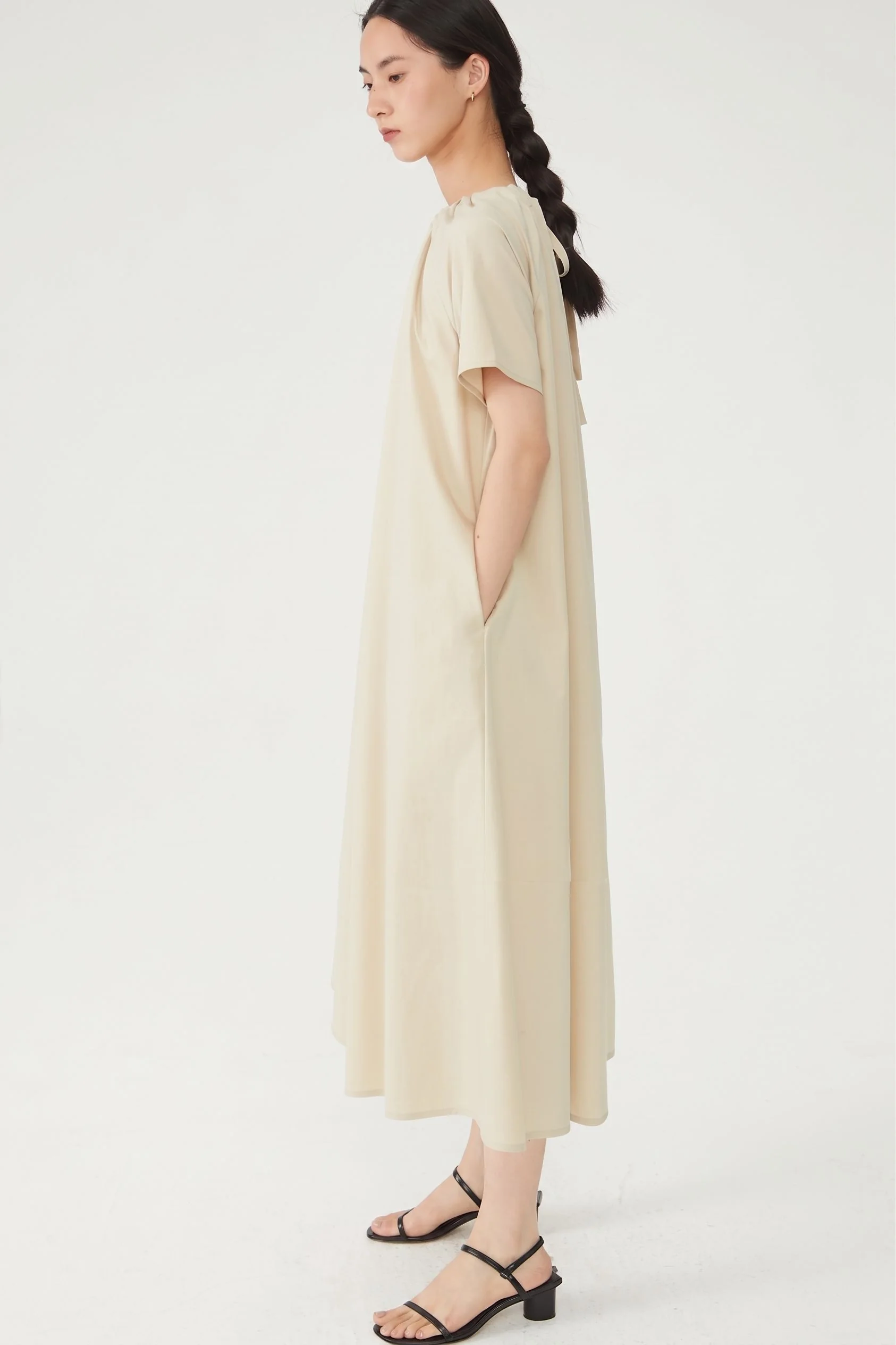 Gathered Neck Midi Dress - Image 5