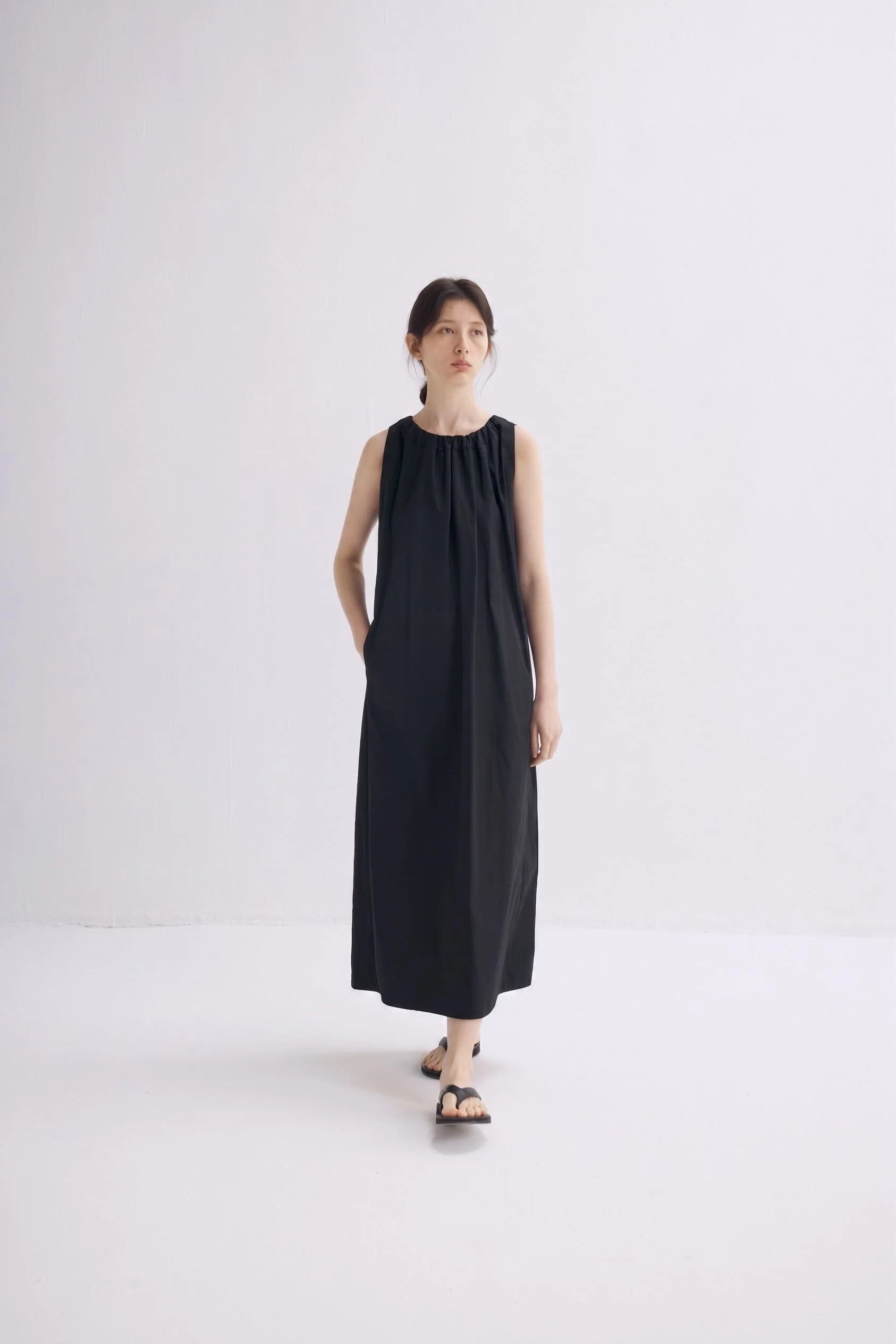 Gathered Neck Midi Dress - Image 6