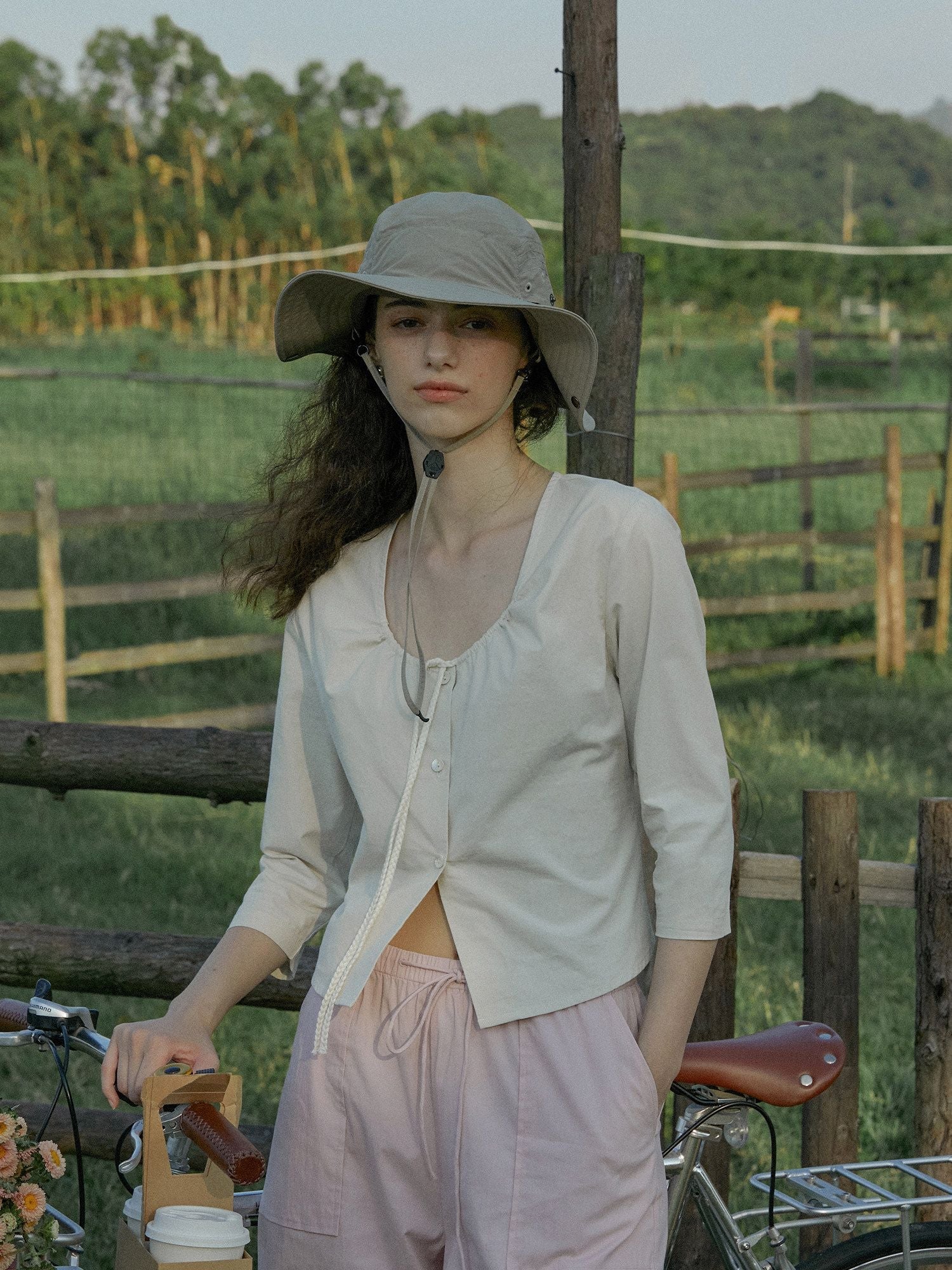 Gathered Tie Blouse