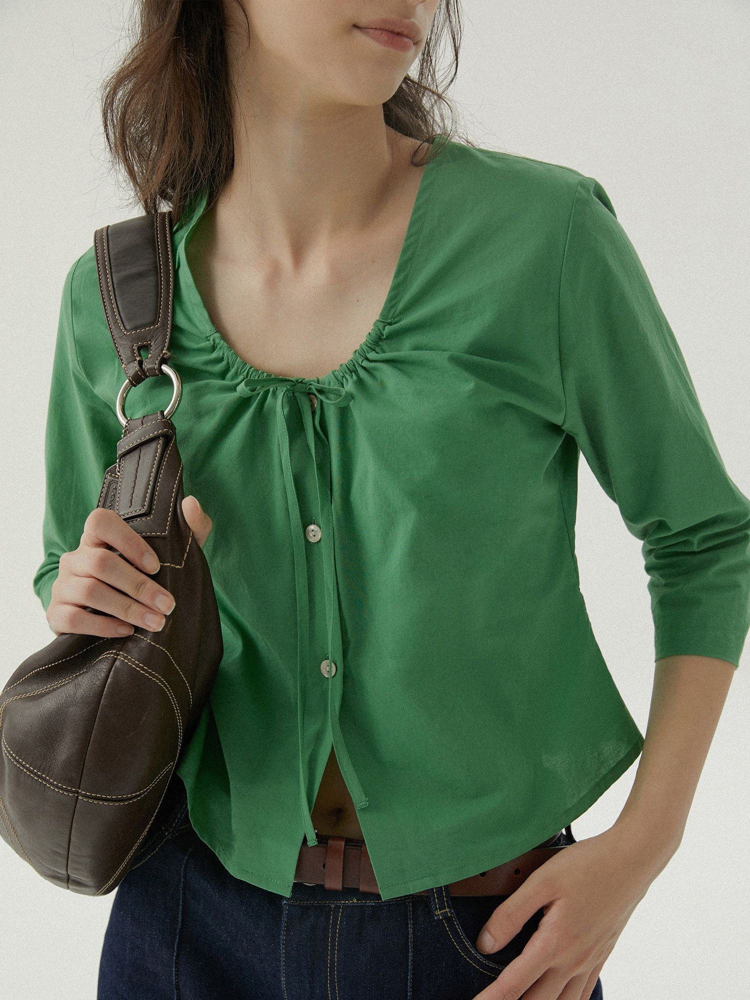 Gathered Tie Blouse - Image 3