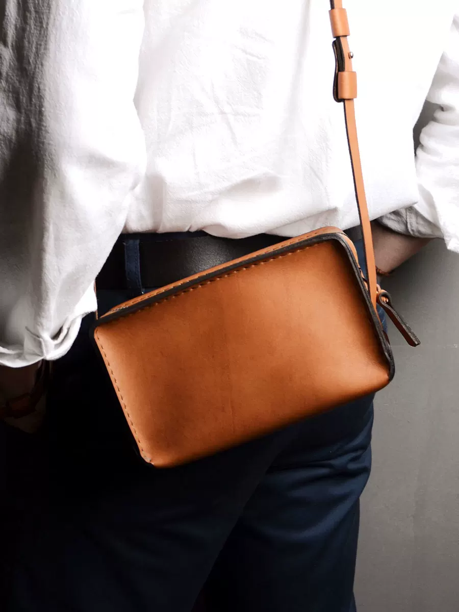 Genuine Leather Camera Crossbody