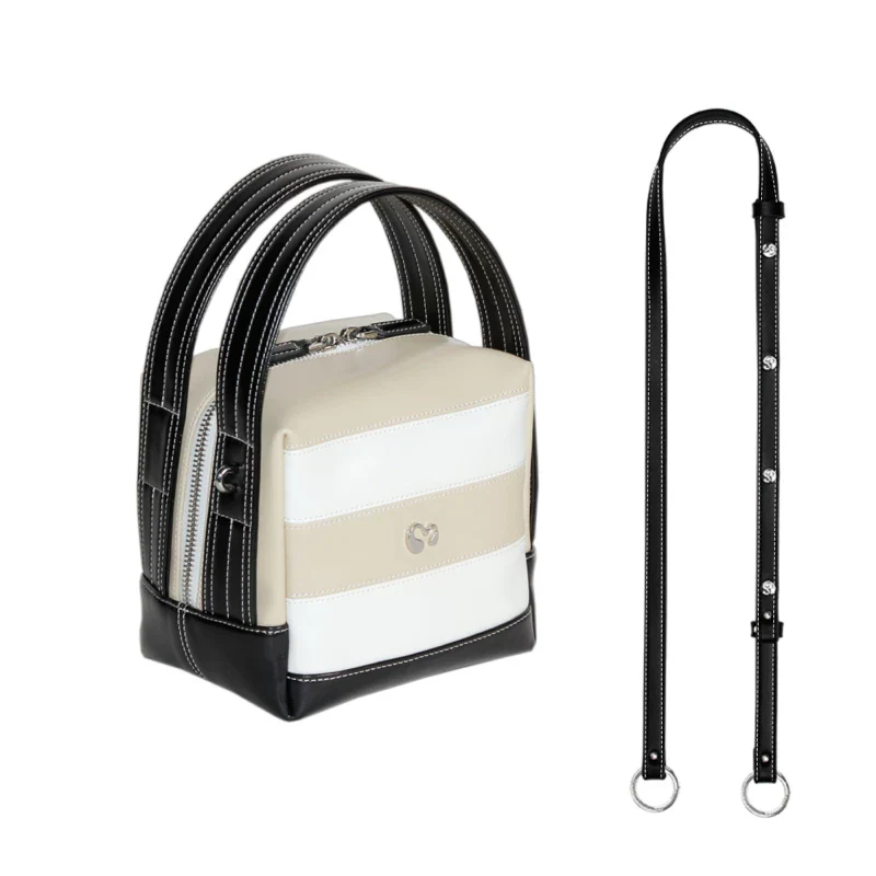 Genuine Leather Mini Cube Satchel - Image 2