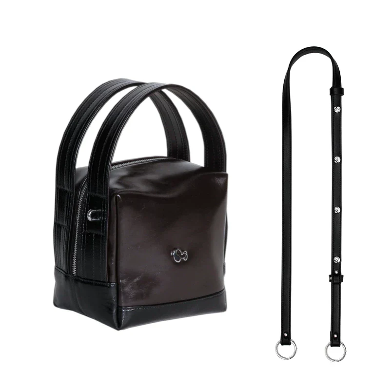 Genuine Leather Mini Cube Satchel - Image 3
