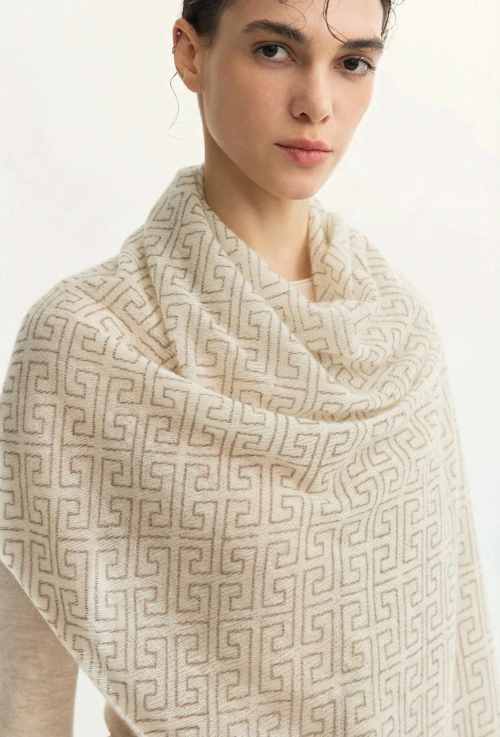 Geometric Jacquard Shawl