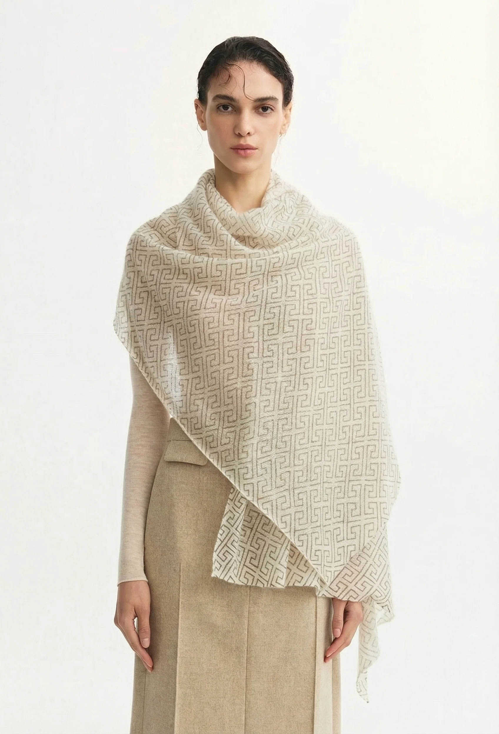 Geometric Jacquard Shawl - Image 2