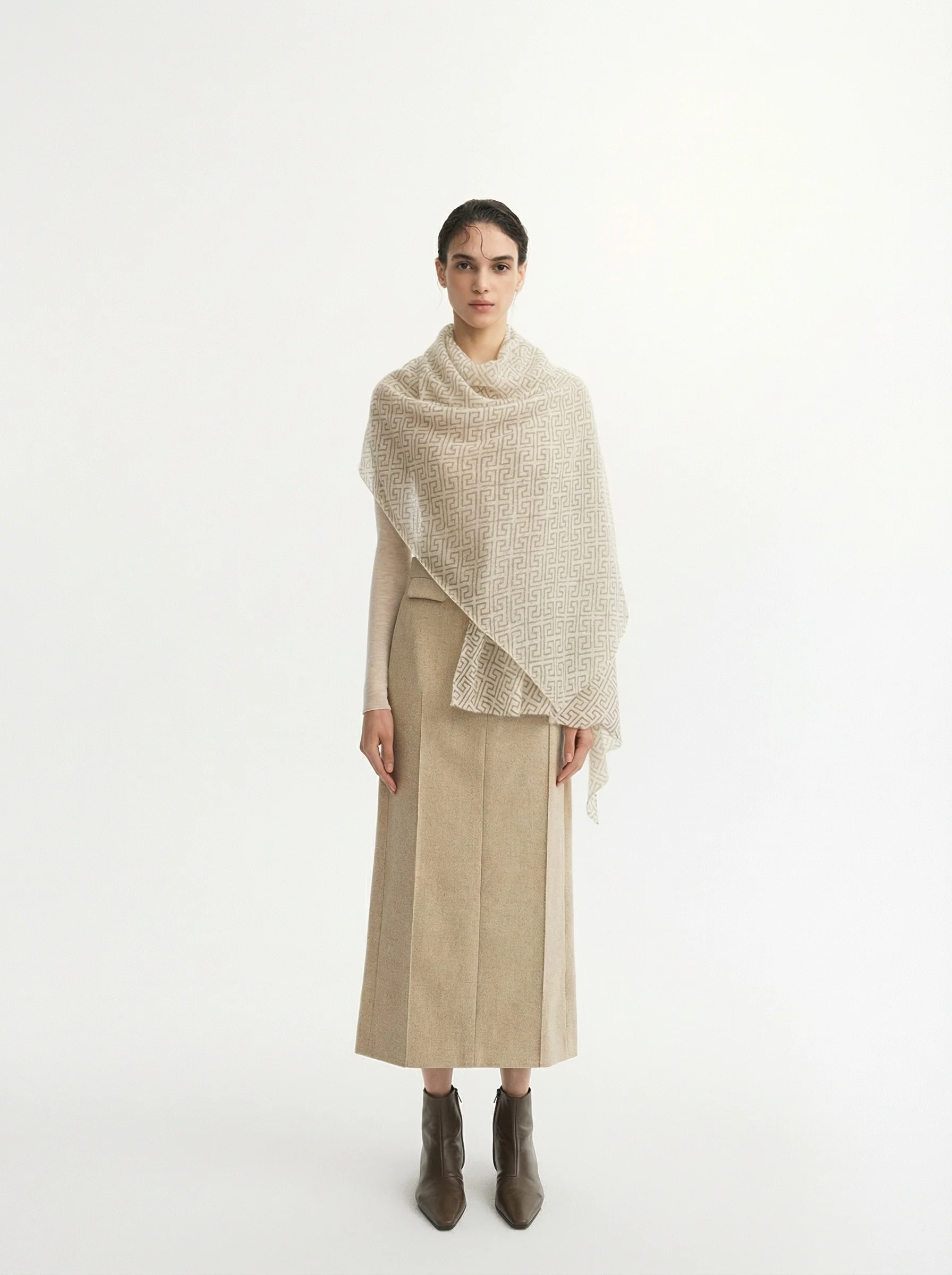 Geometric Jacquard Shawl - Image 3