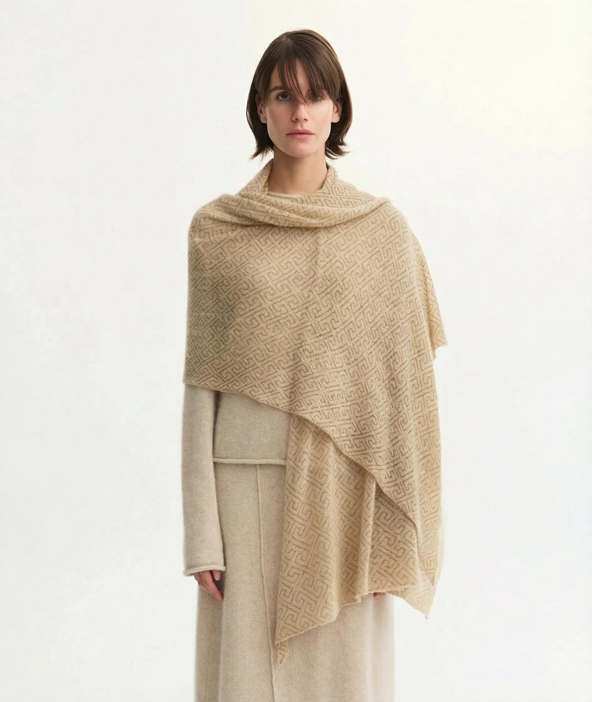 Geometric Jacquard Shawl - Image 5