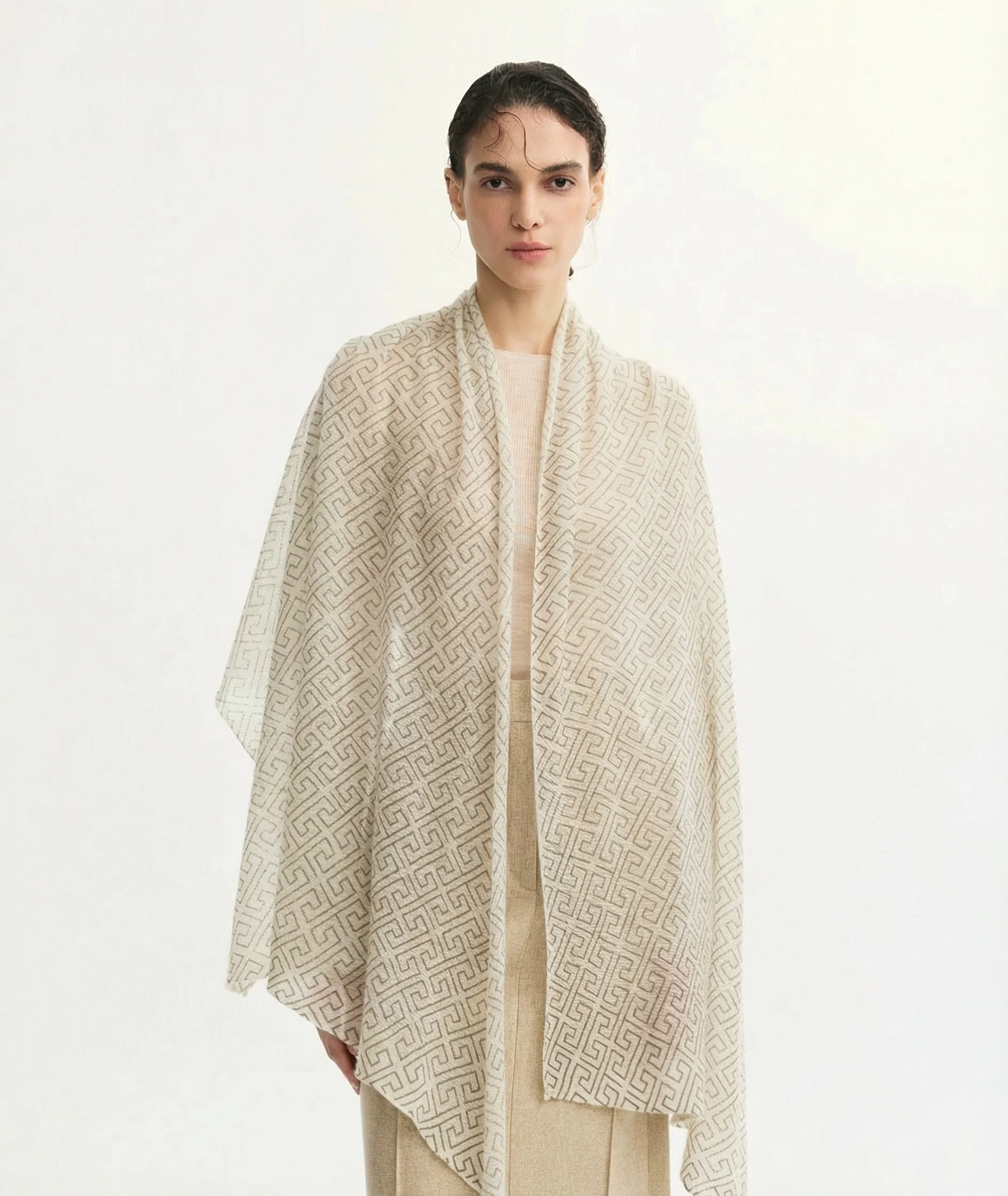 Geometric Jacquard Shawl - Image 7