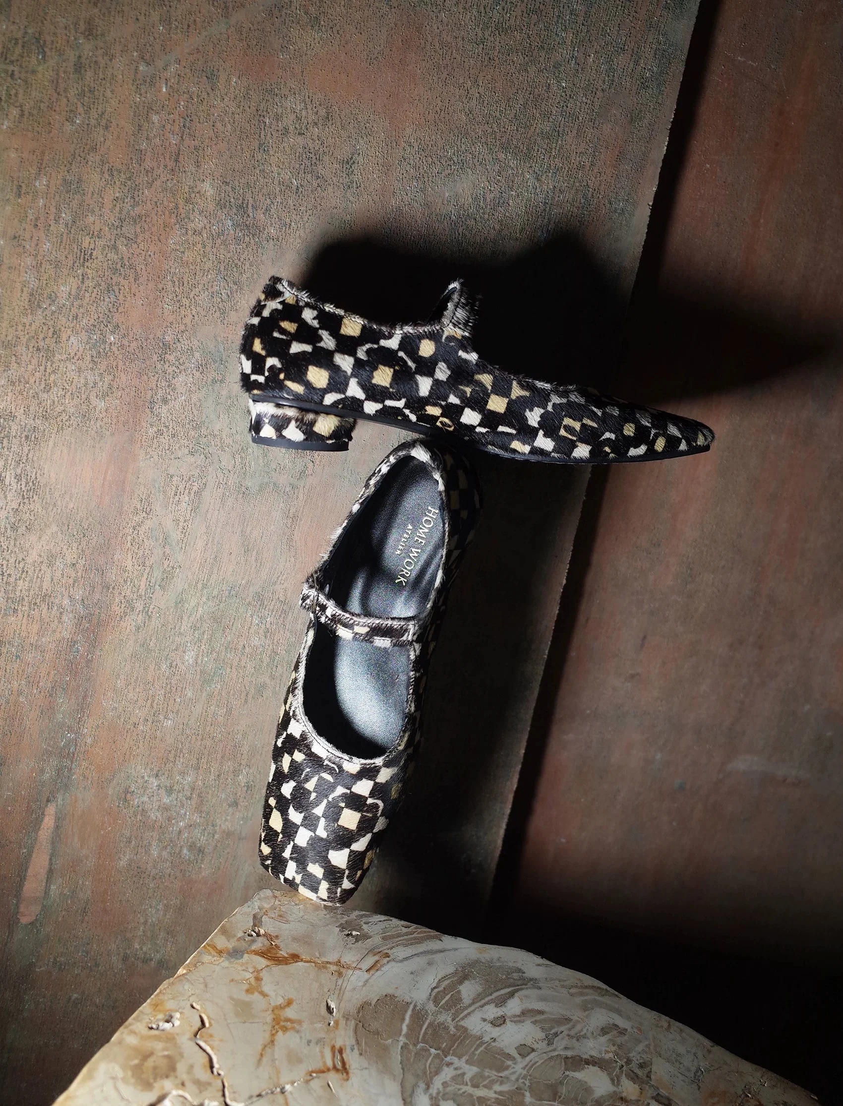 Geometric Mary Jane Flats