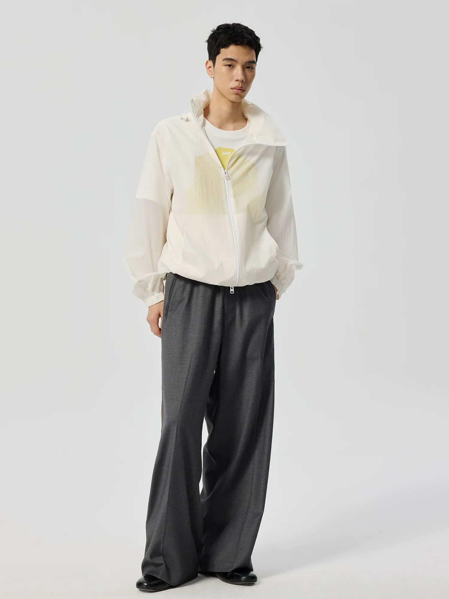 Geometric Stripe Wide-Leg Trousers - Image 2
