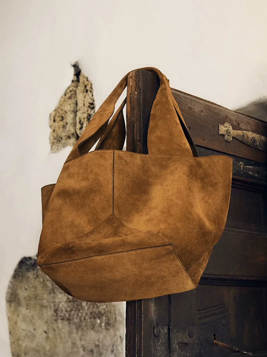 Geometric Suede Tote