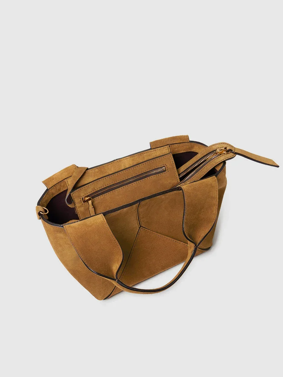 Geometric Suede Tote - Image 5