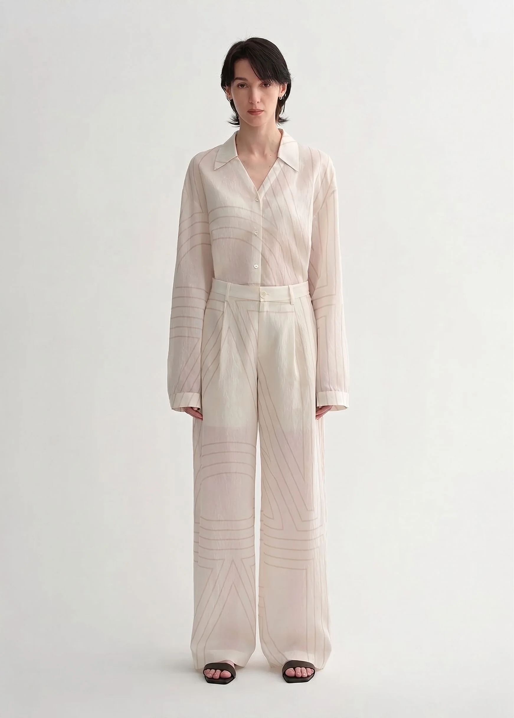 Geometric Wide-Leg Pants