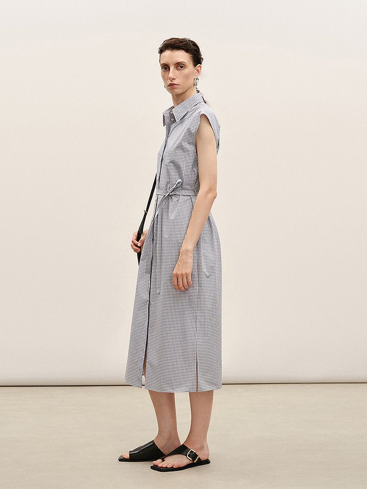 Gingham Belted Shirt Dress - Image 2