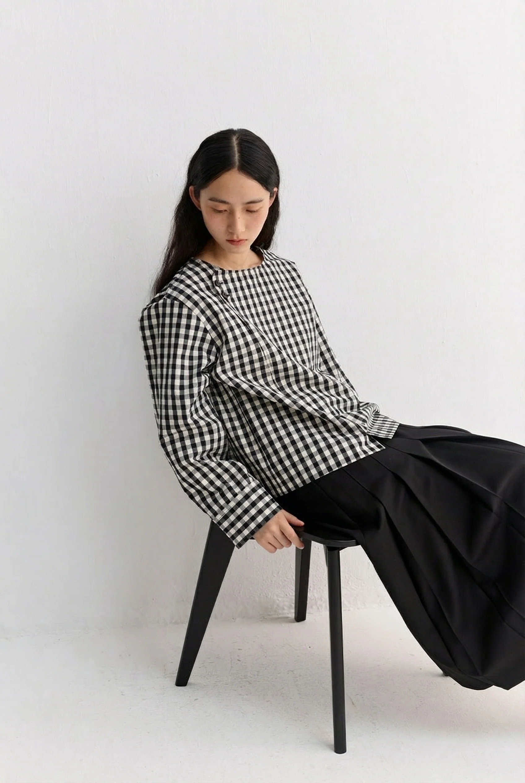 Gingham Button Blouse - Image 3