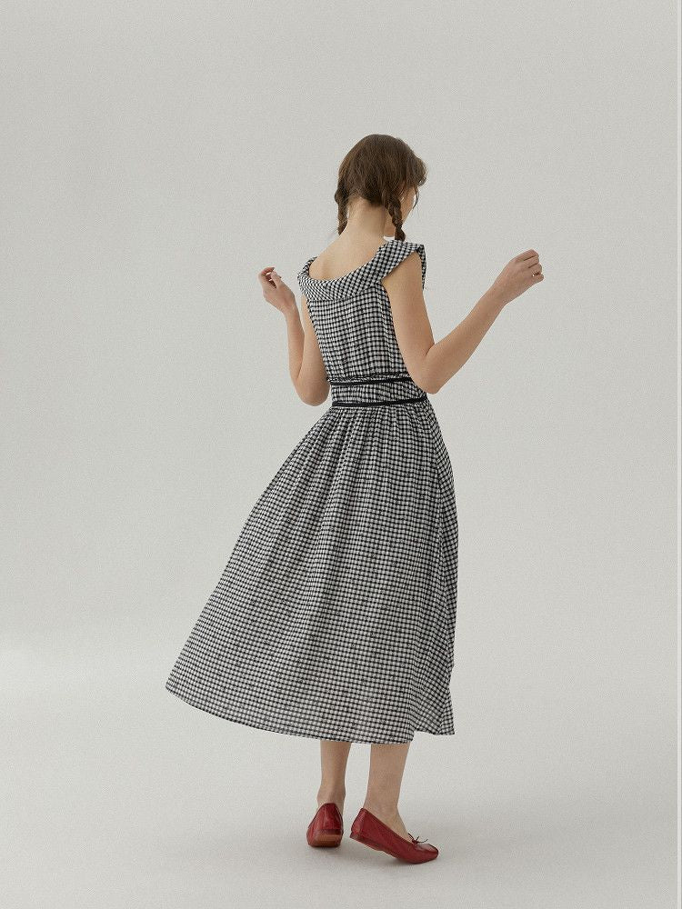 Gingham Midi Dress - Image 3