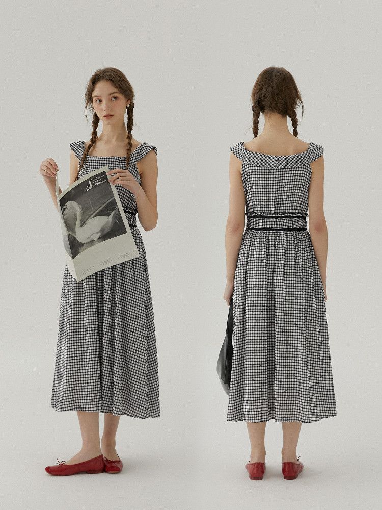 Gingham Midi Dress - Image 4