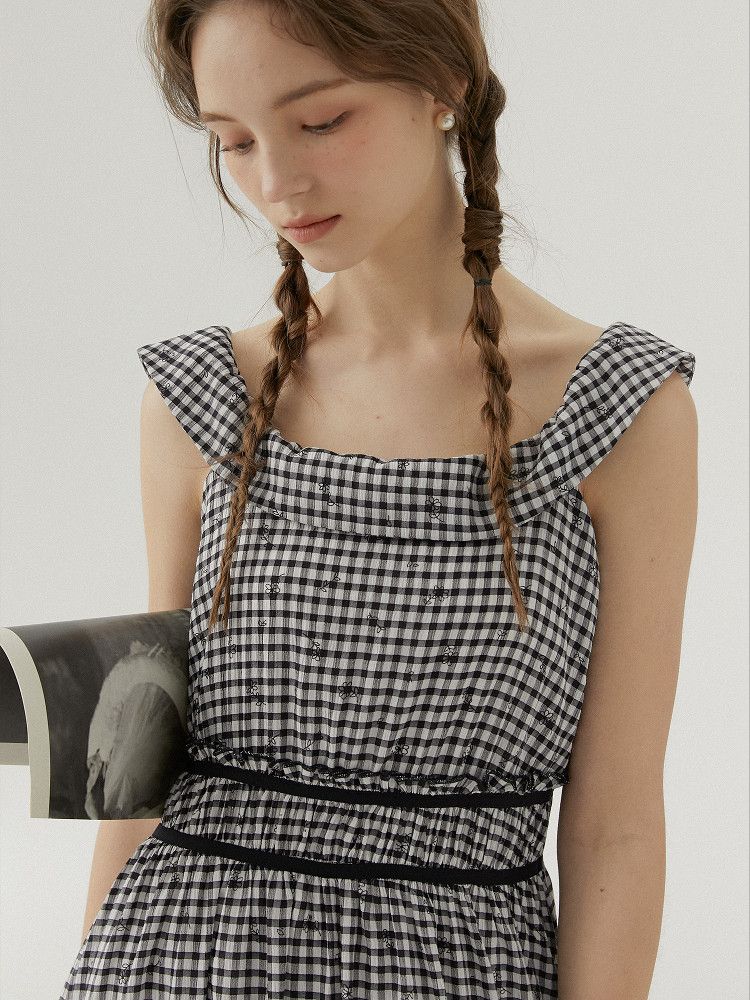 Gingham Midi Dress - Image 5