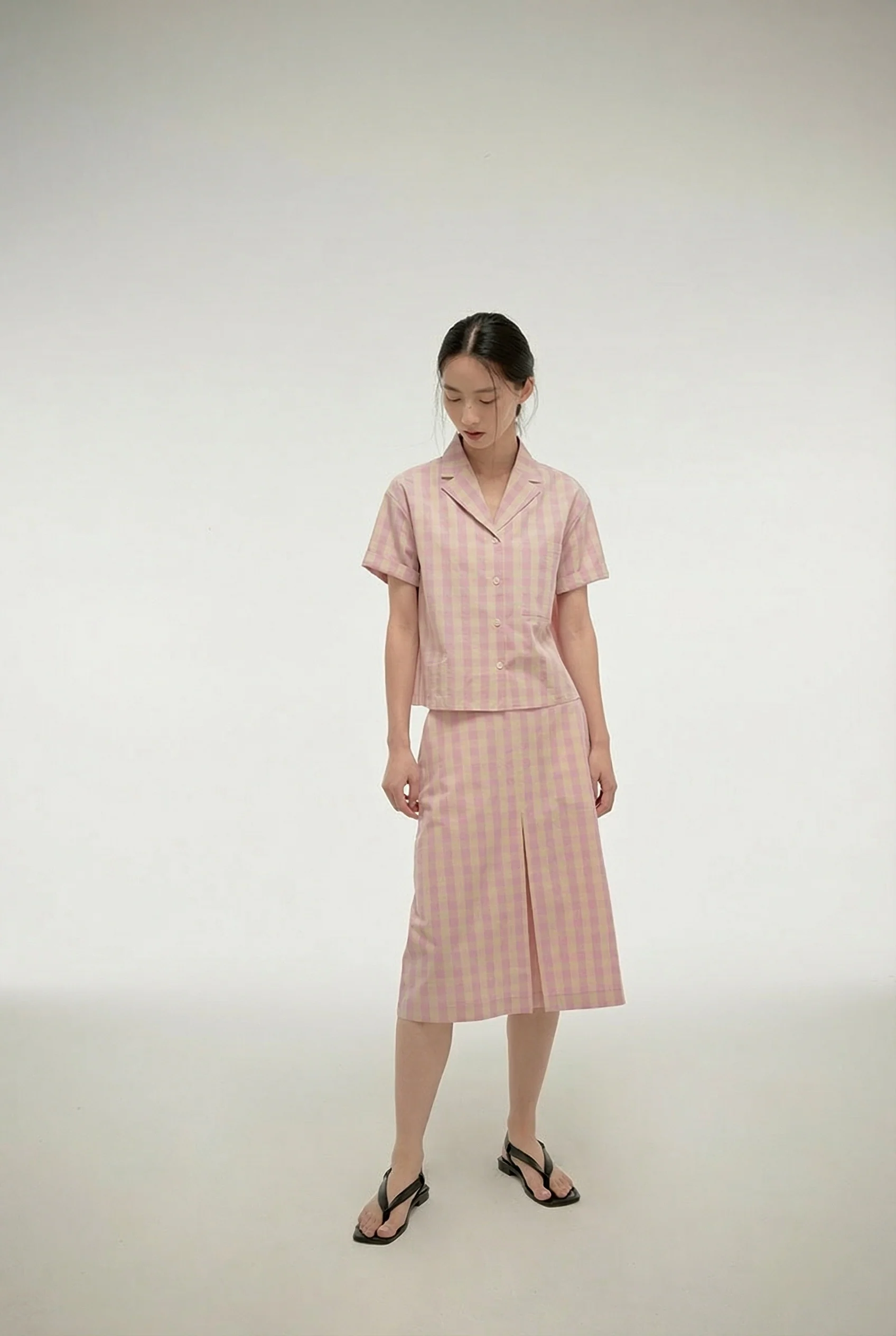 Gingham Shirt Set
