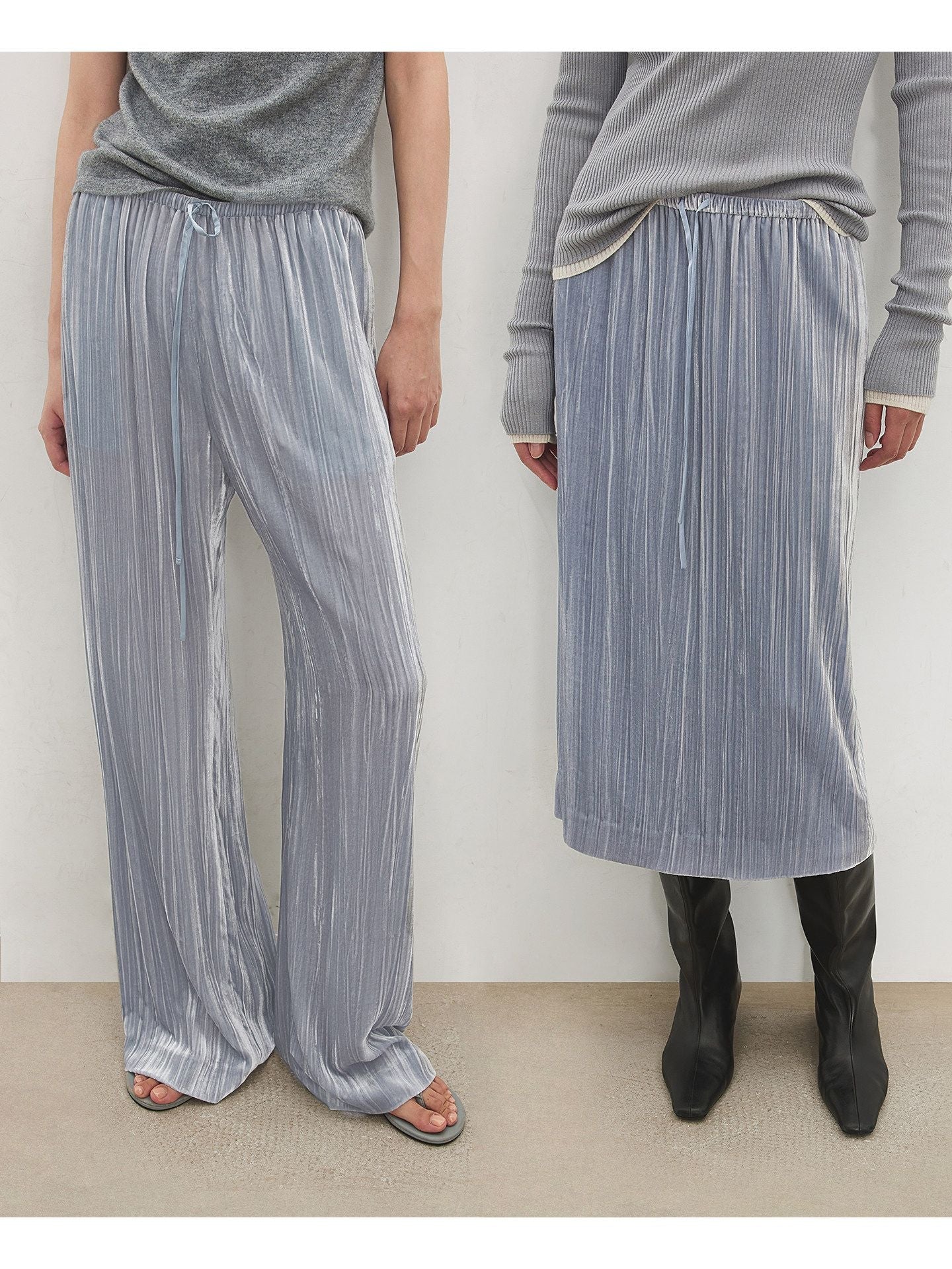 Gloss Pleated Pants