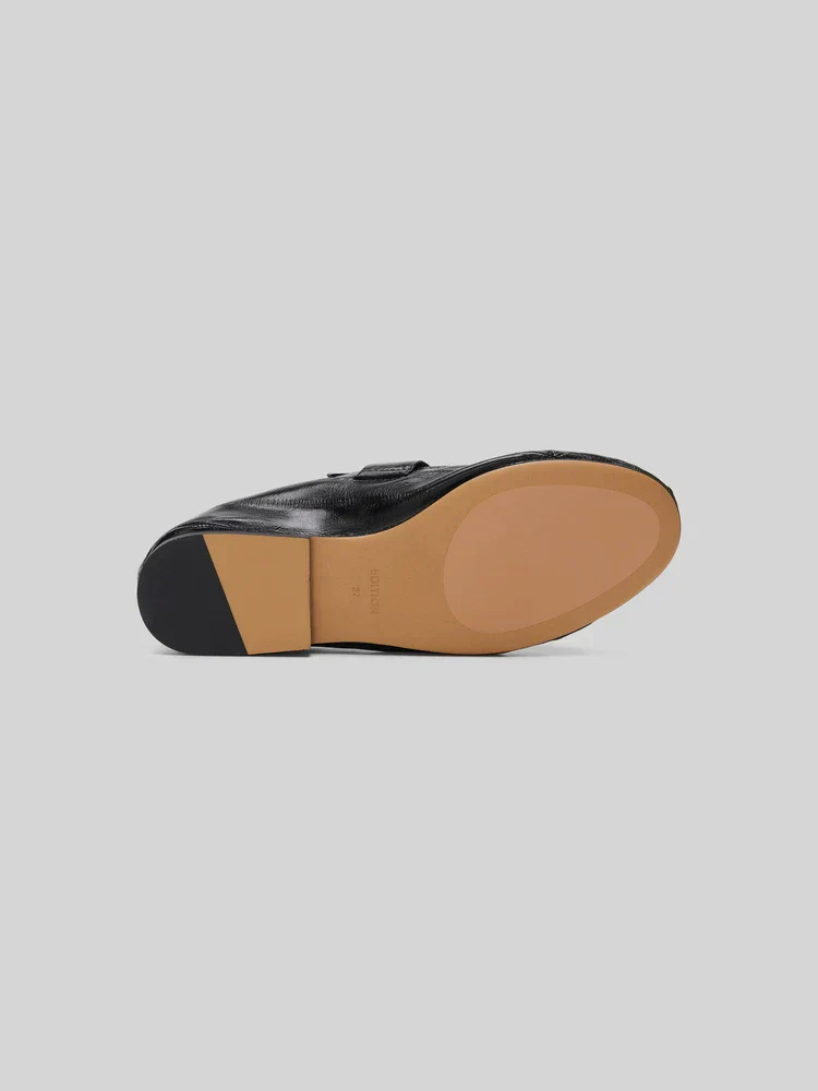 Glossy Crocodile Leather Penny Loafers - Image 4
