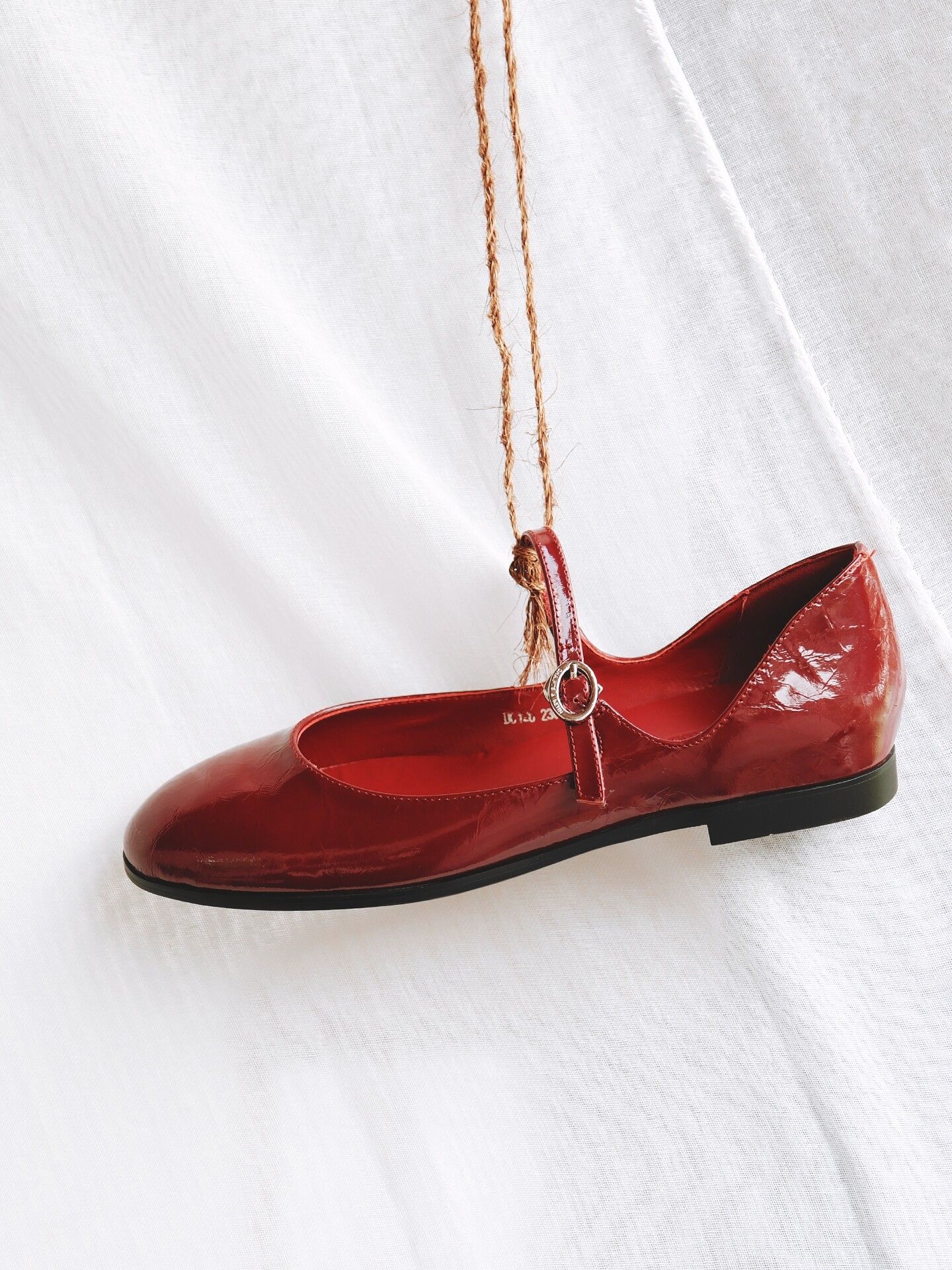 Glossy Mary Jane Flats