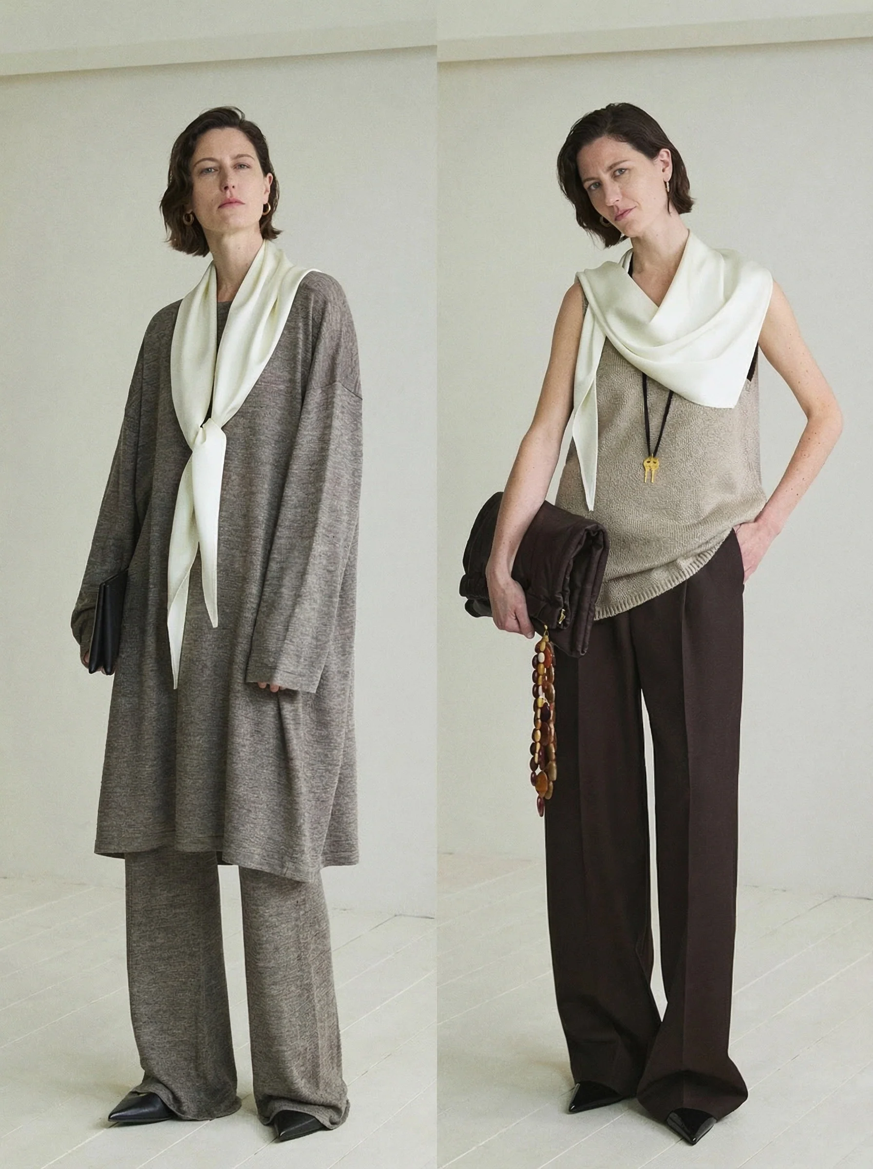 Glossy Satin Triangle Scarf - Image 4