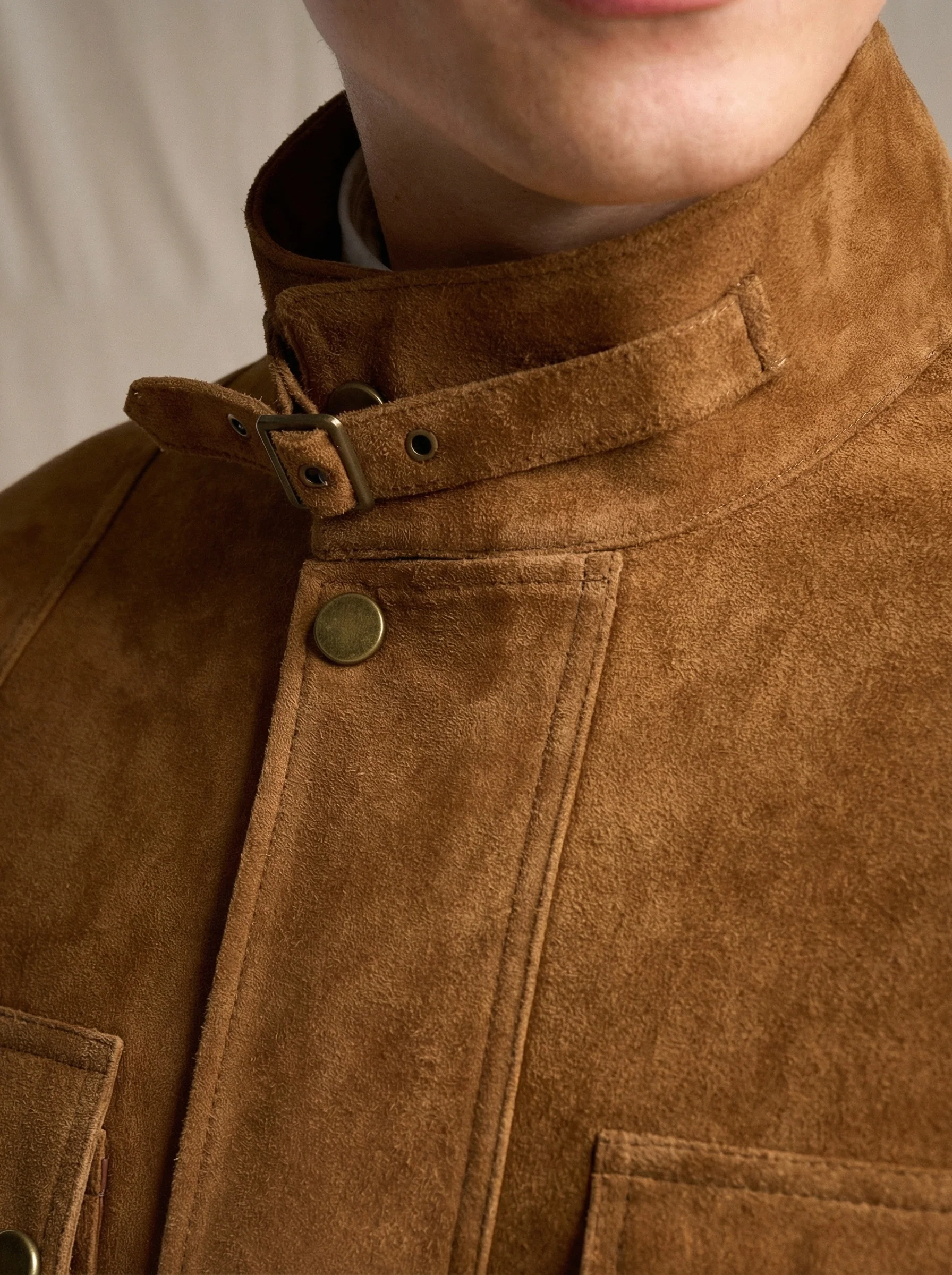 Goatskin Suede Biker Jacket - Image 4