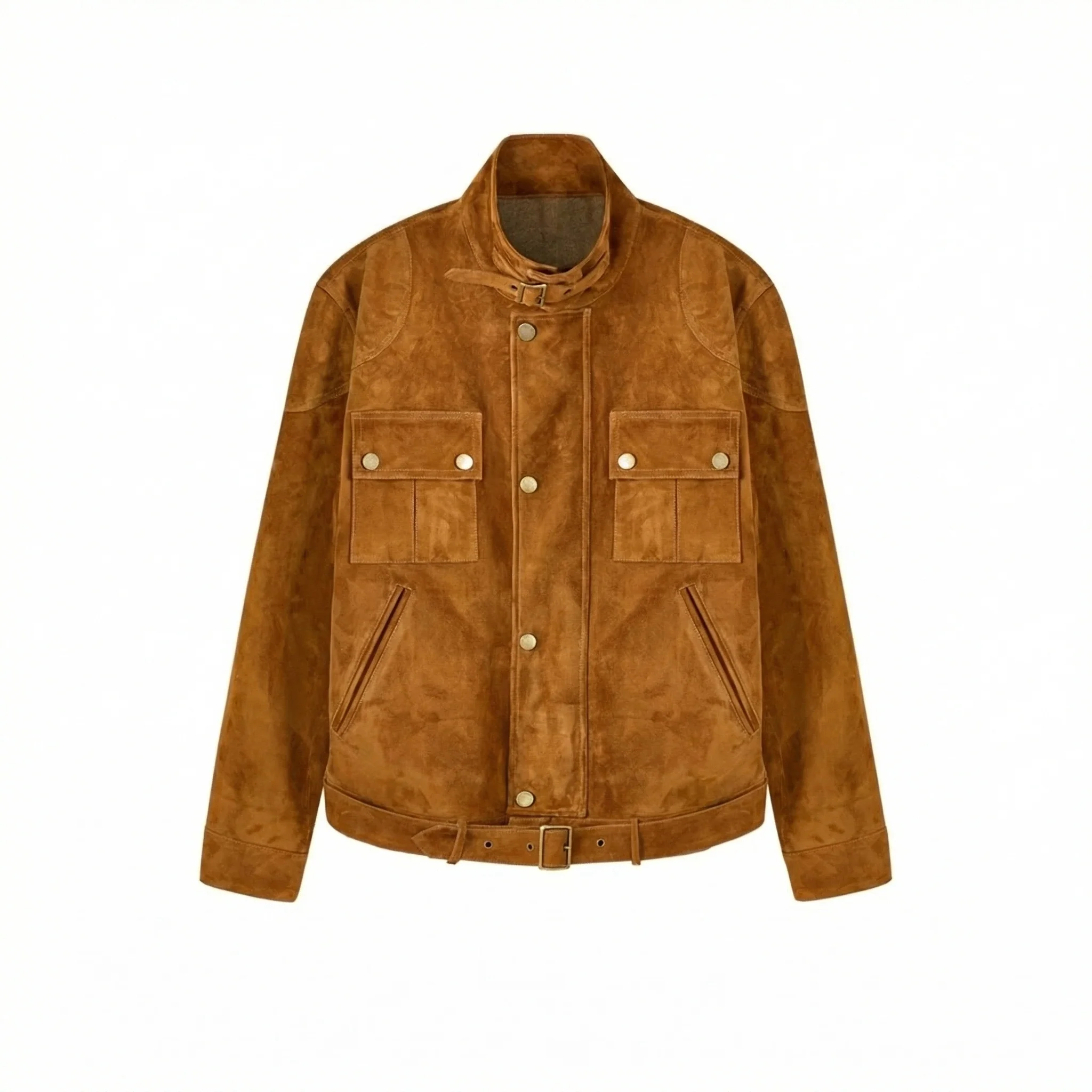 Goatskin Suede Biker Jacket - Image 6