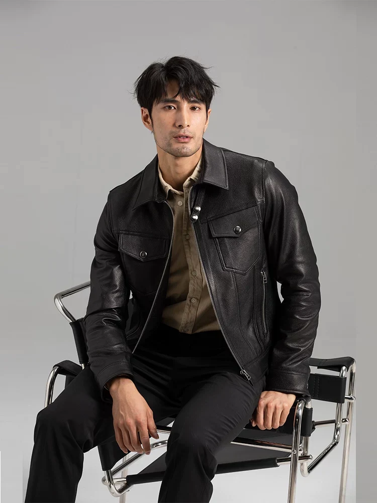 Goatskin Zip Trucker Jacket - Image 2