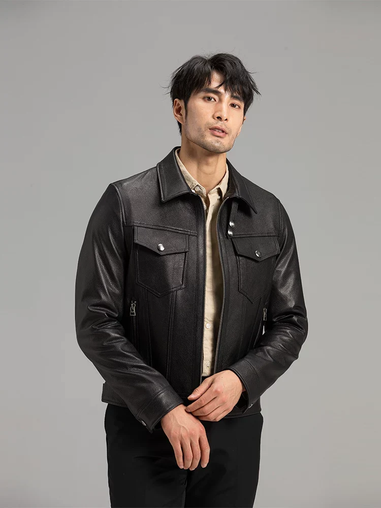 Goatskin Zip Trucker Jacket - Image 3