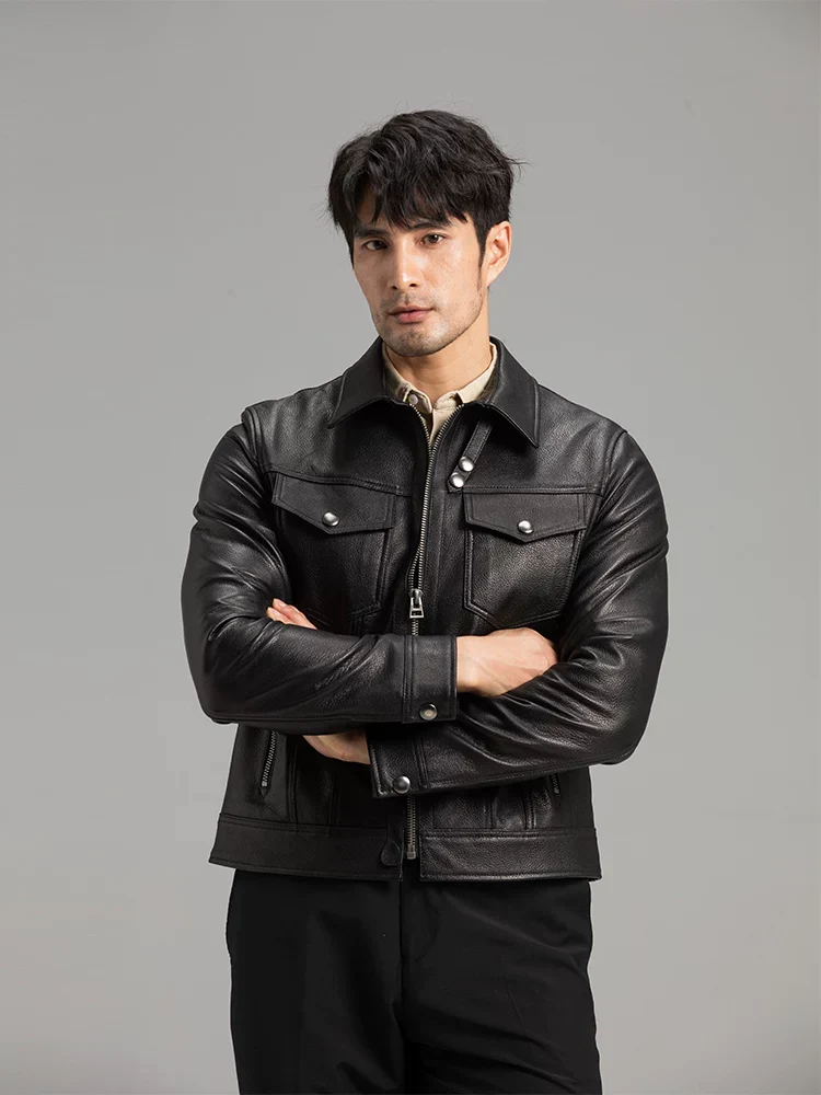 Goatskin Zip Trucker Jacket - Image 4
