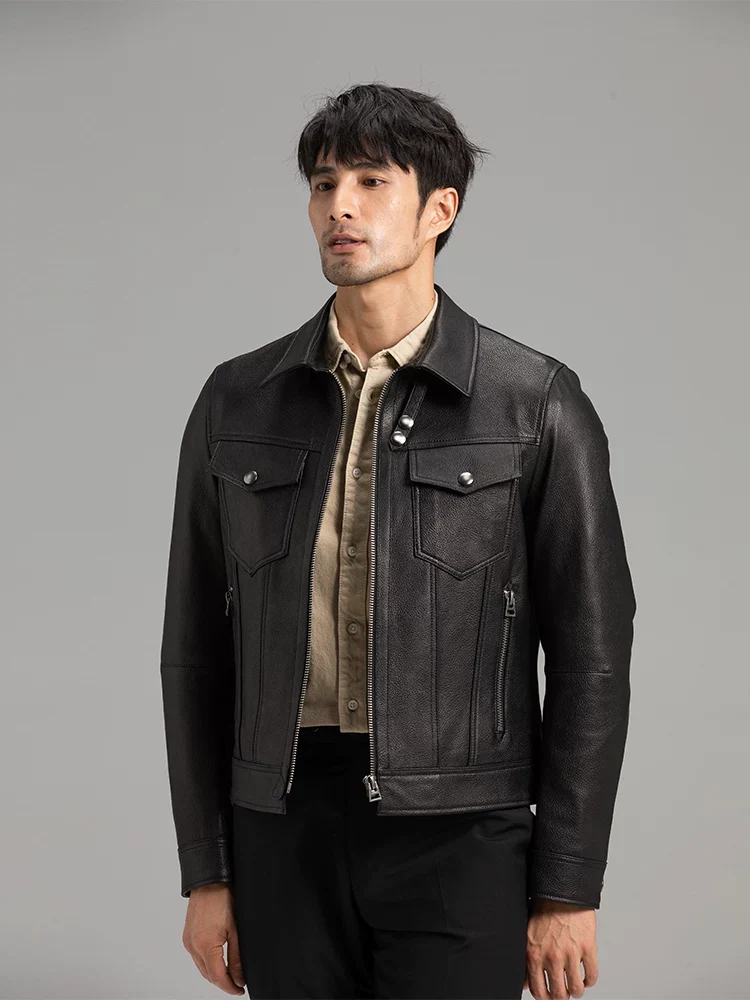 Goatskin Zip Trucker Jacket - Image 5