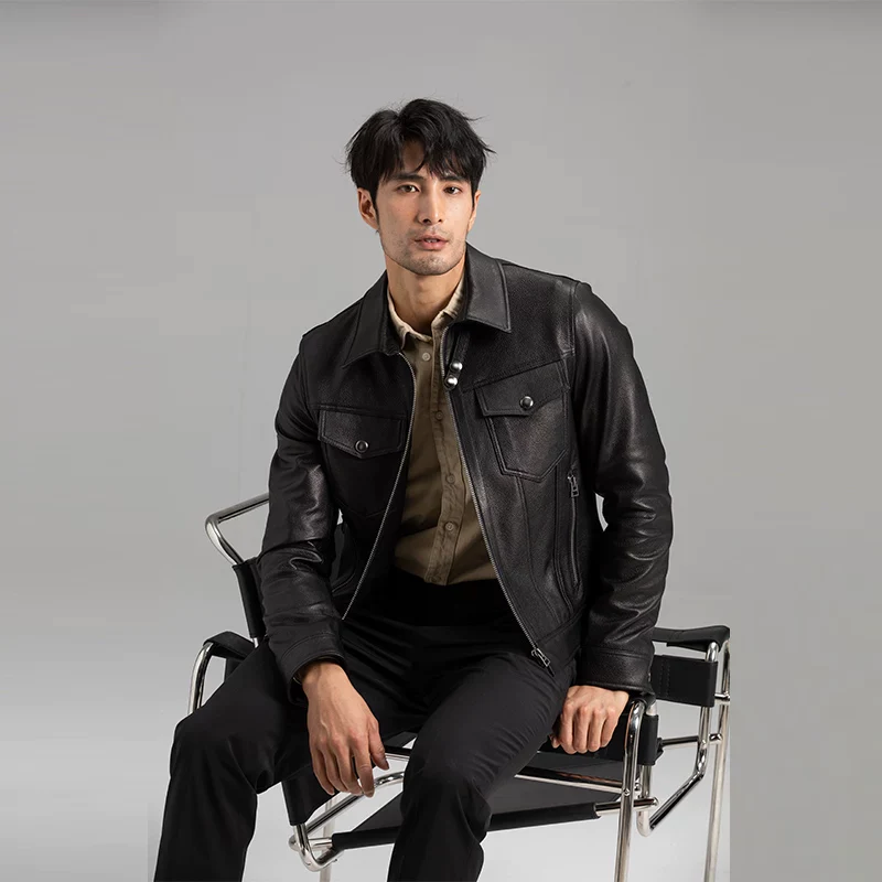 Goatskin Zip Trucker Jacket - Image 6