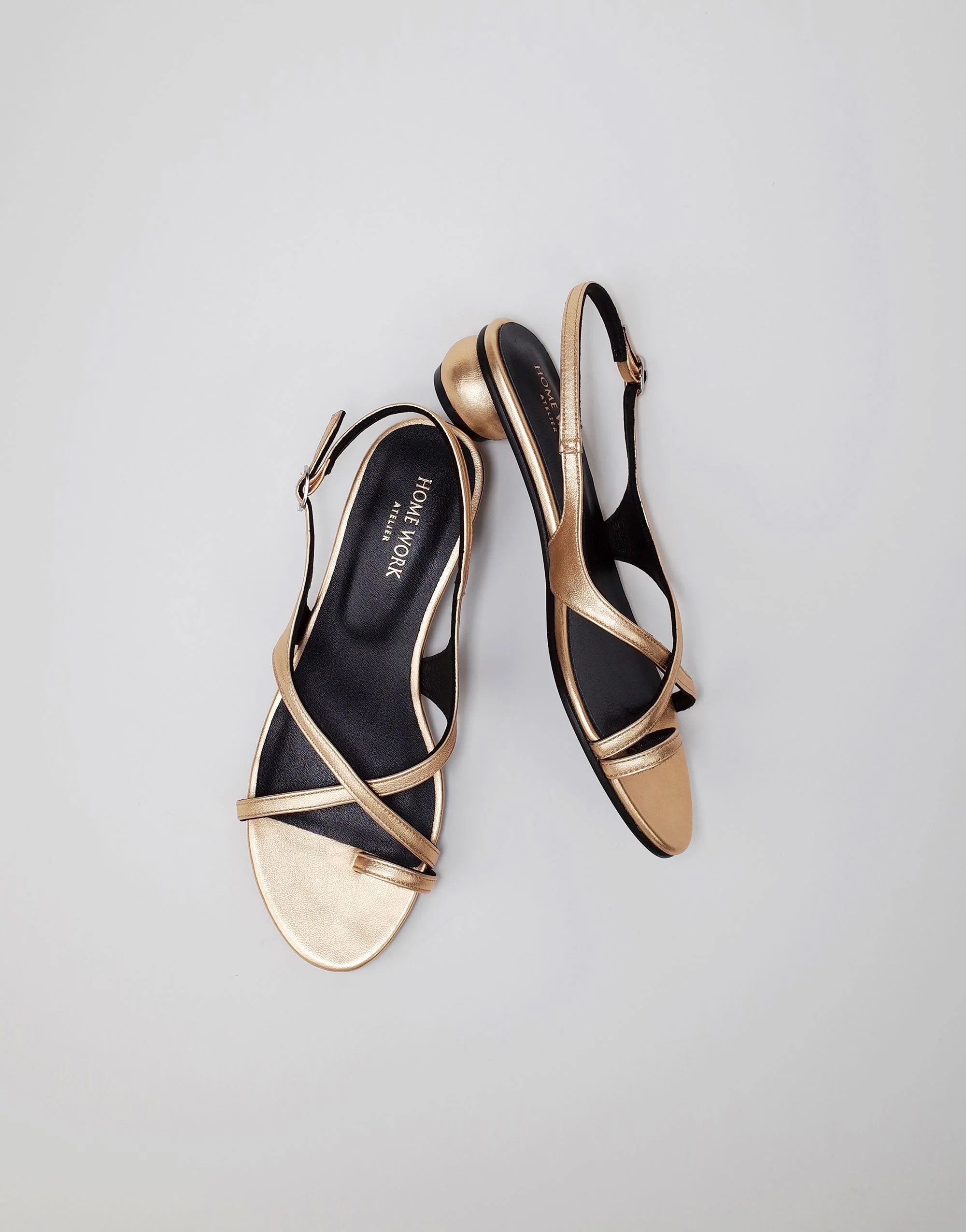 Gold Strappy Sandals - Image 2