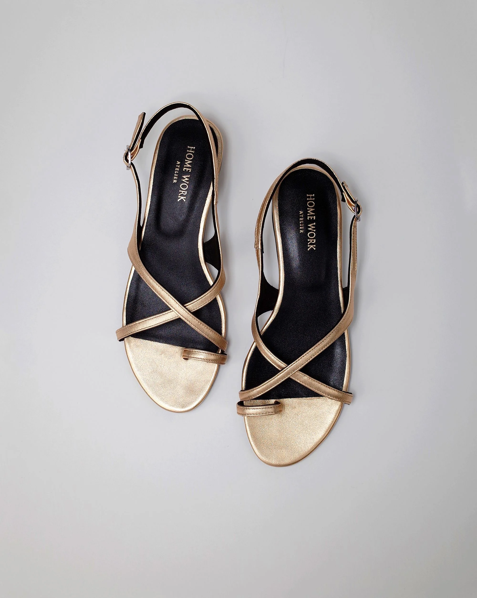 Gold Strappy Sandals - Image 3