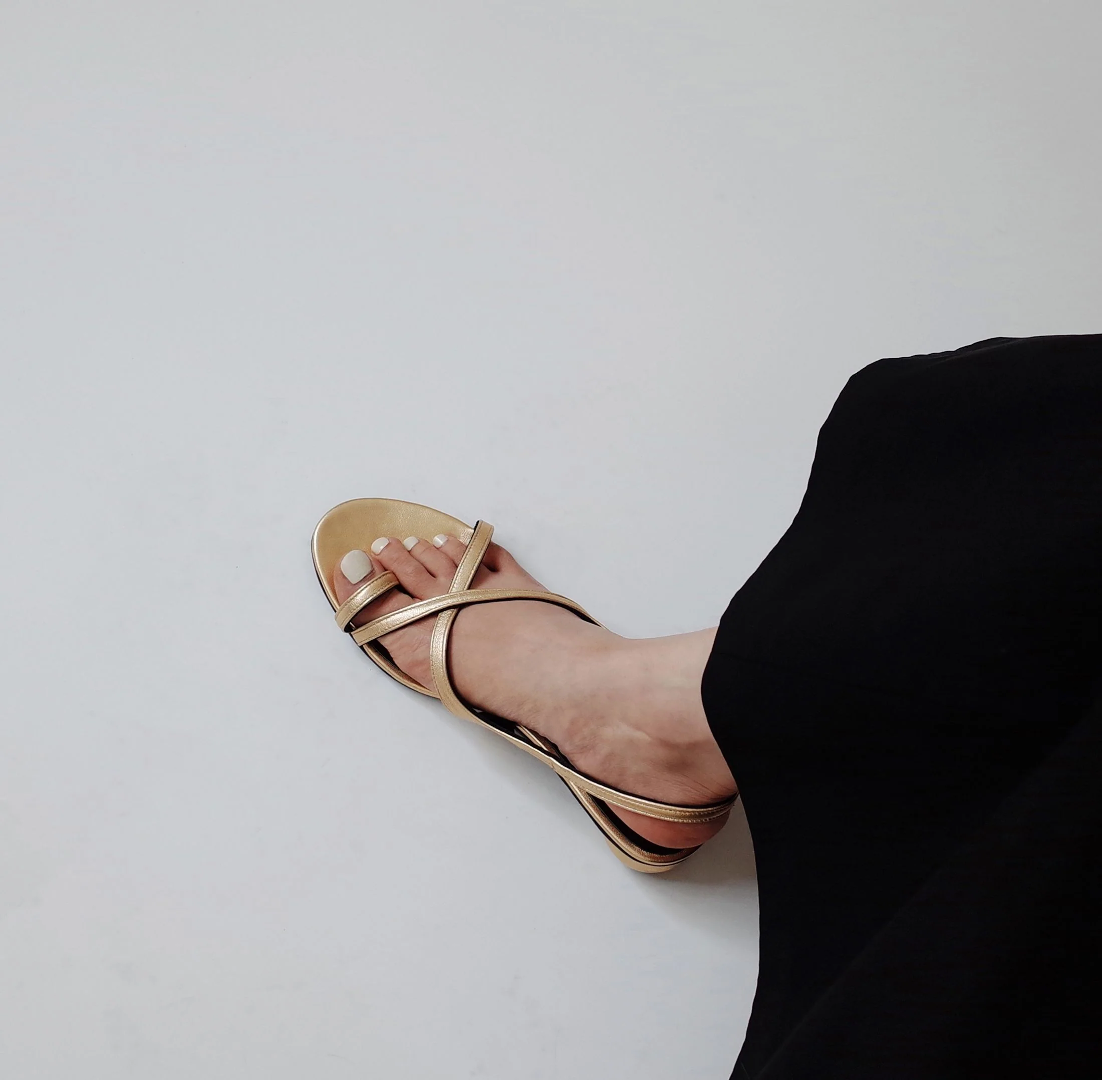 Gold Strappy Sandals - Image 6