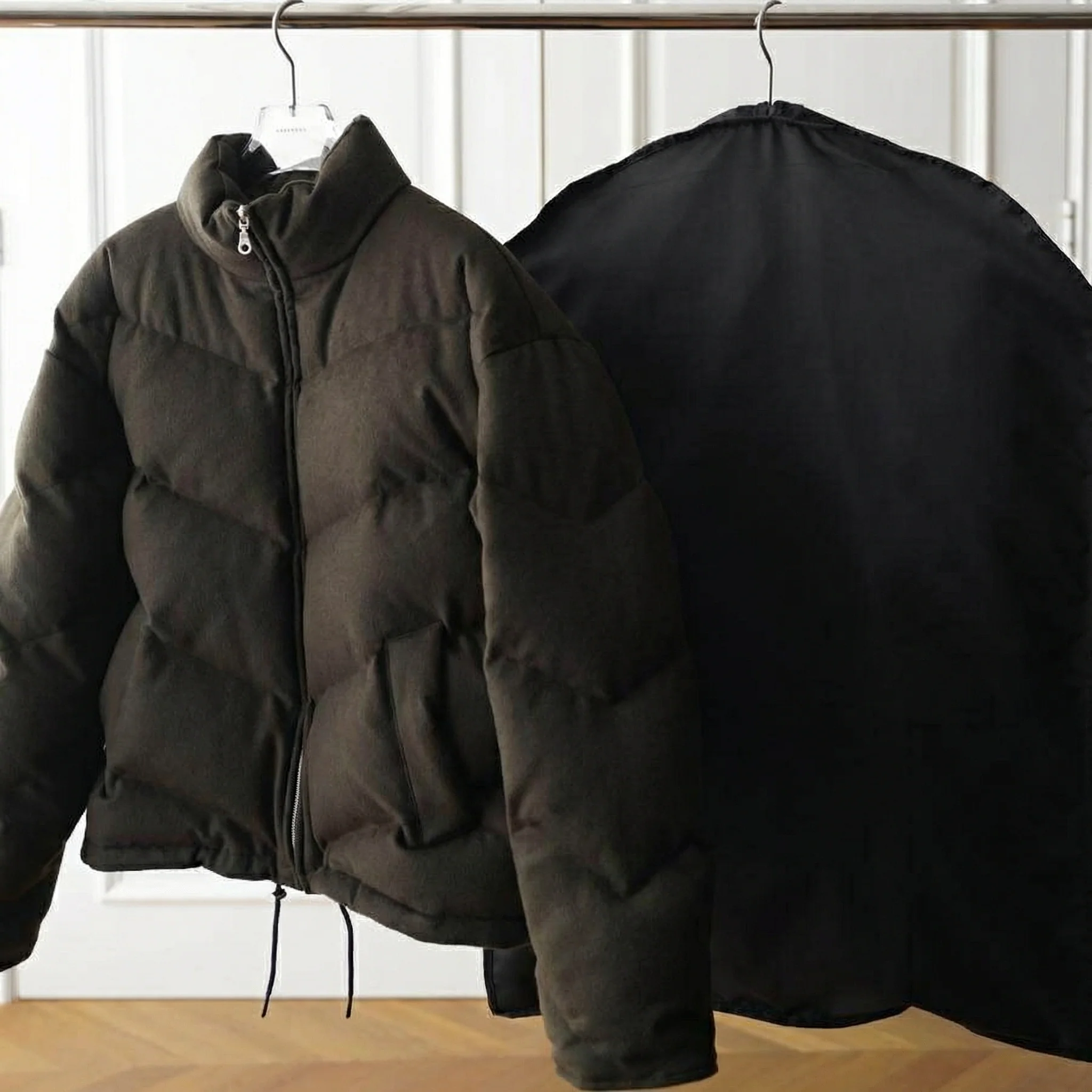Goose Down Stand Collar Puffer Jacket