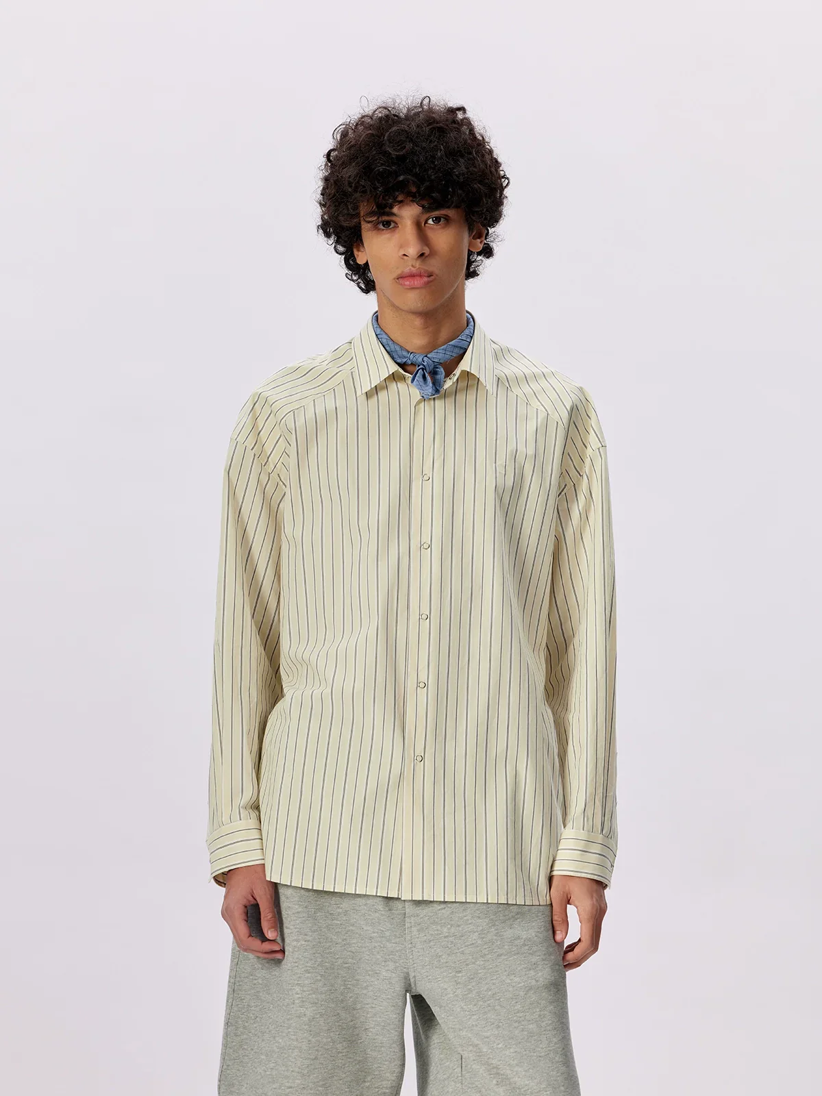 Goose Yellow Striped Cotton Shirt - Image 3