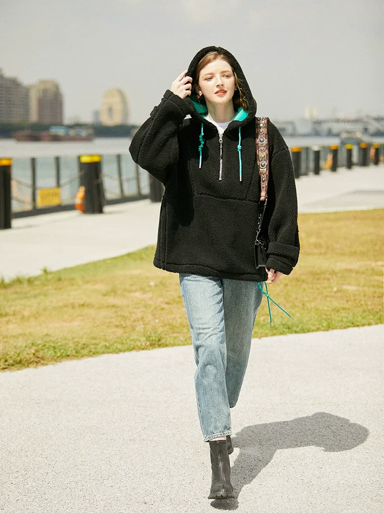 Grain Wool Sherpa Hoodie - Image 3