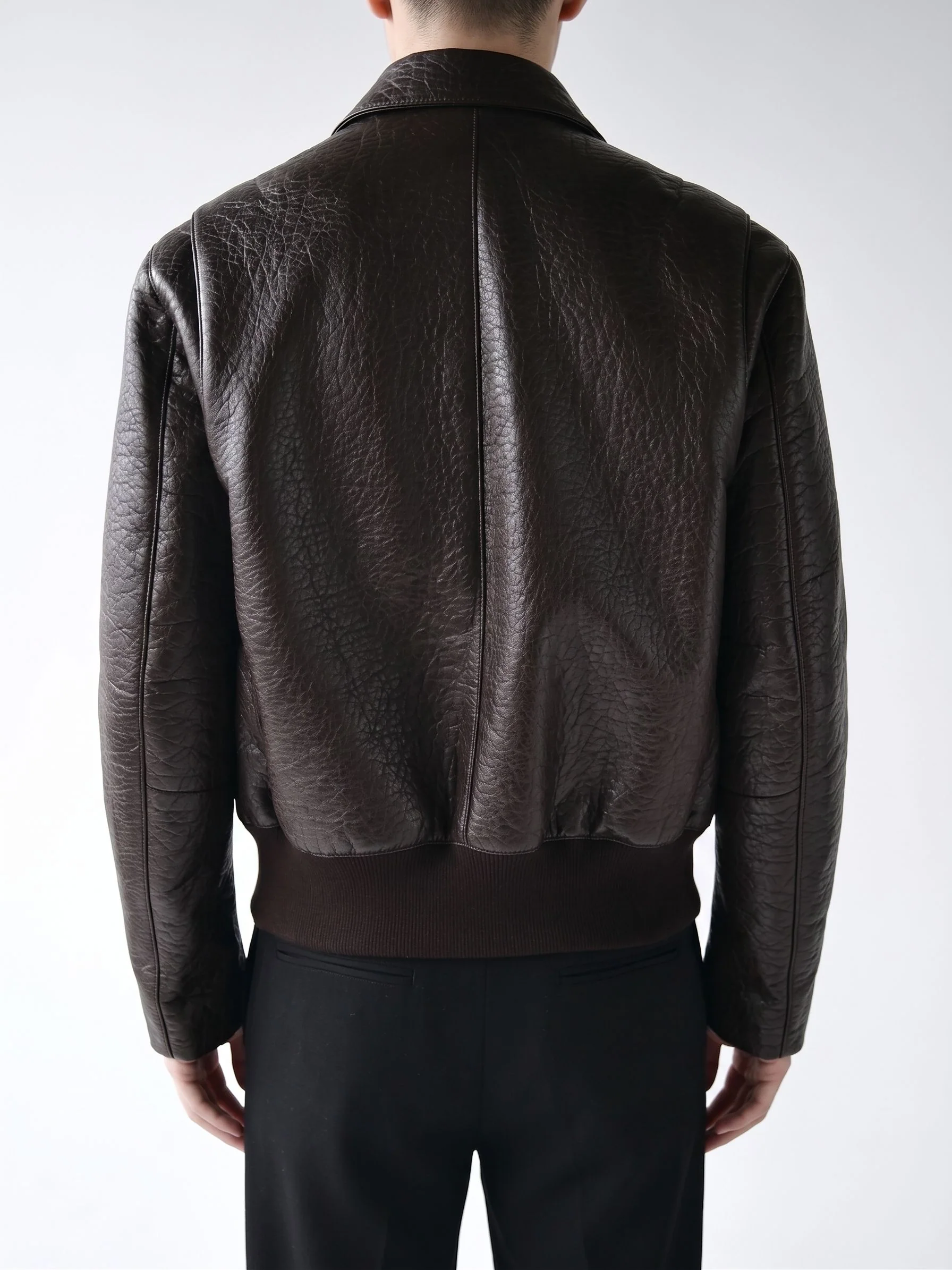 Grained Leather Bomber - Image 5