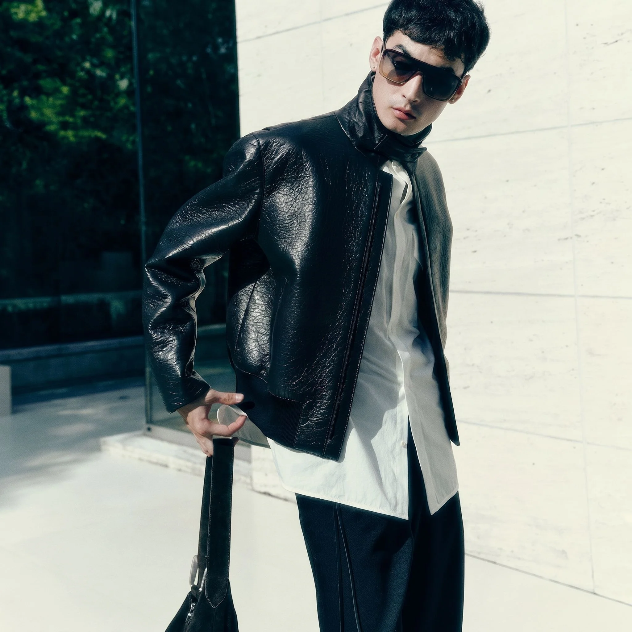 Grained Leather Bomber - Image 6