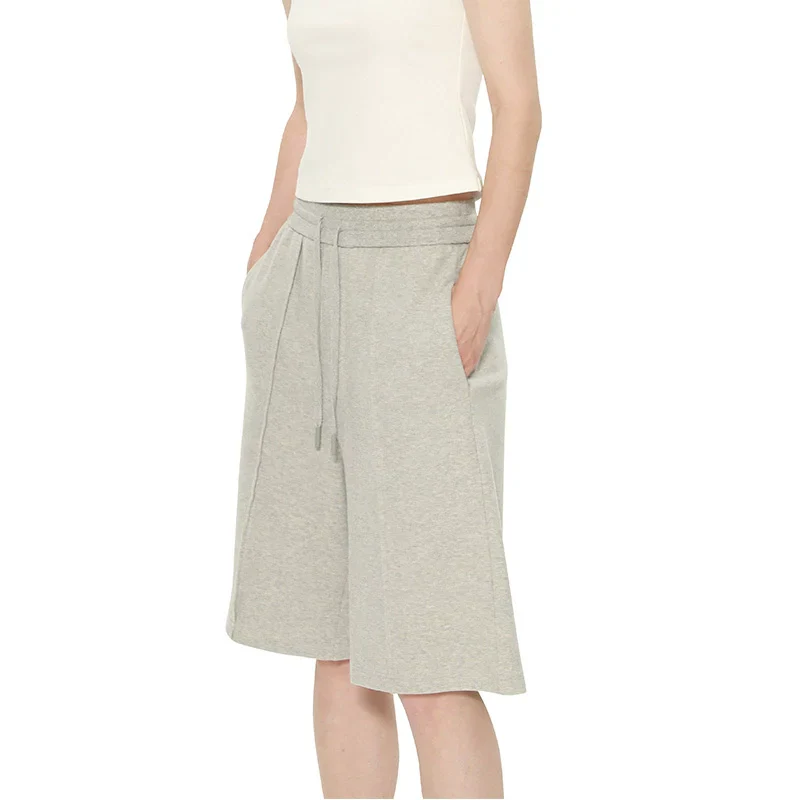 Gray Drawstring Knee-Length Shorts - Image 4
