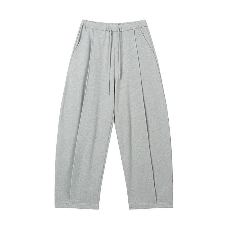 Gray Wide-Leg Drawstring Sweatpants - Image 5