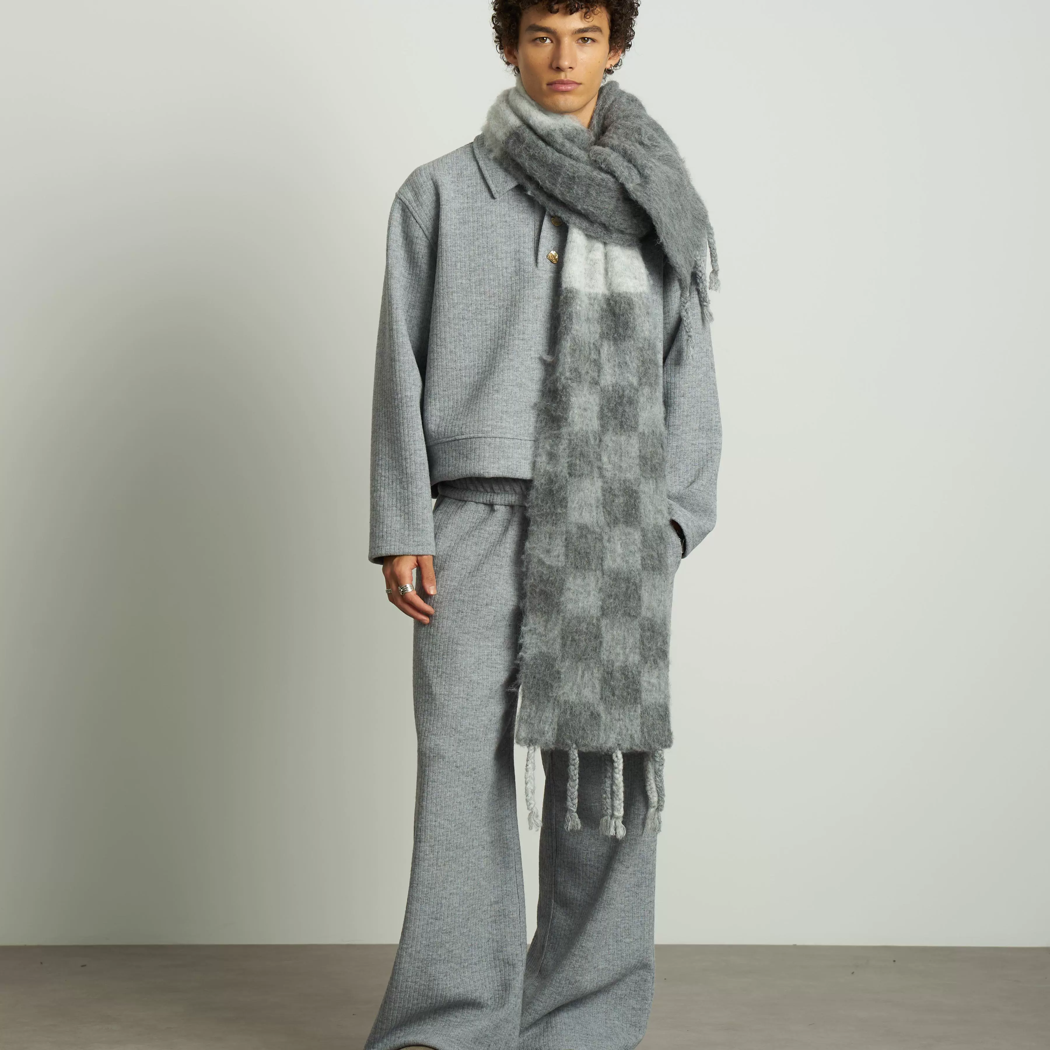 Gray Wide-Leg Trousers - Image 2