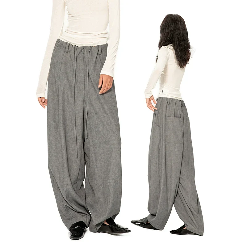 Gray Wide-Leg Trousers - Image 2