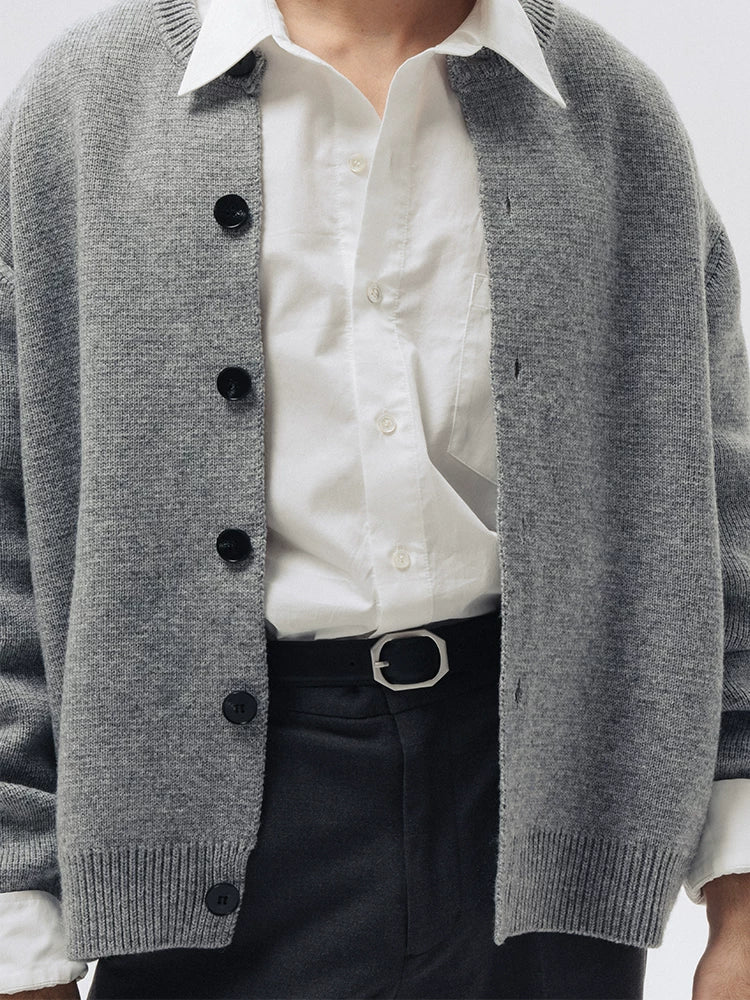 Grey Button Cardigan - Image 6