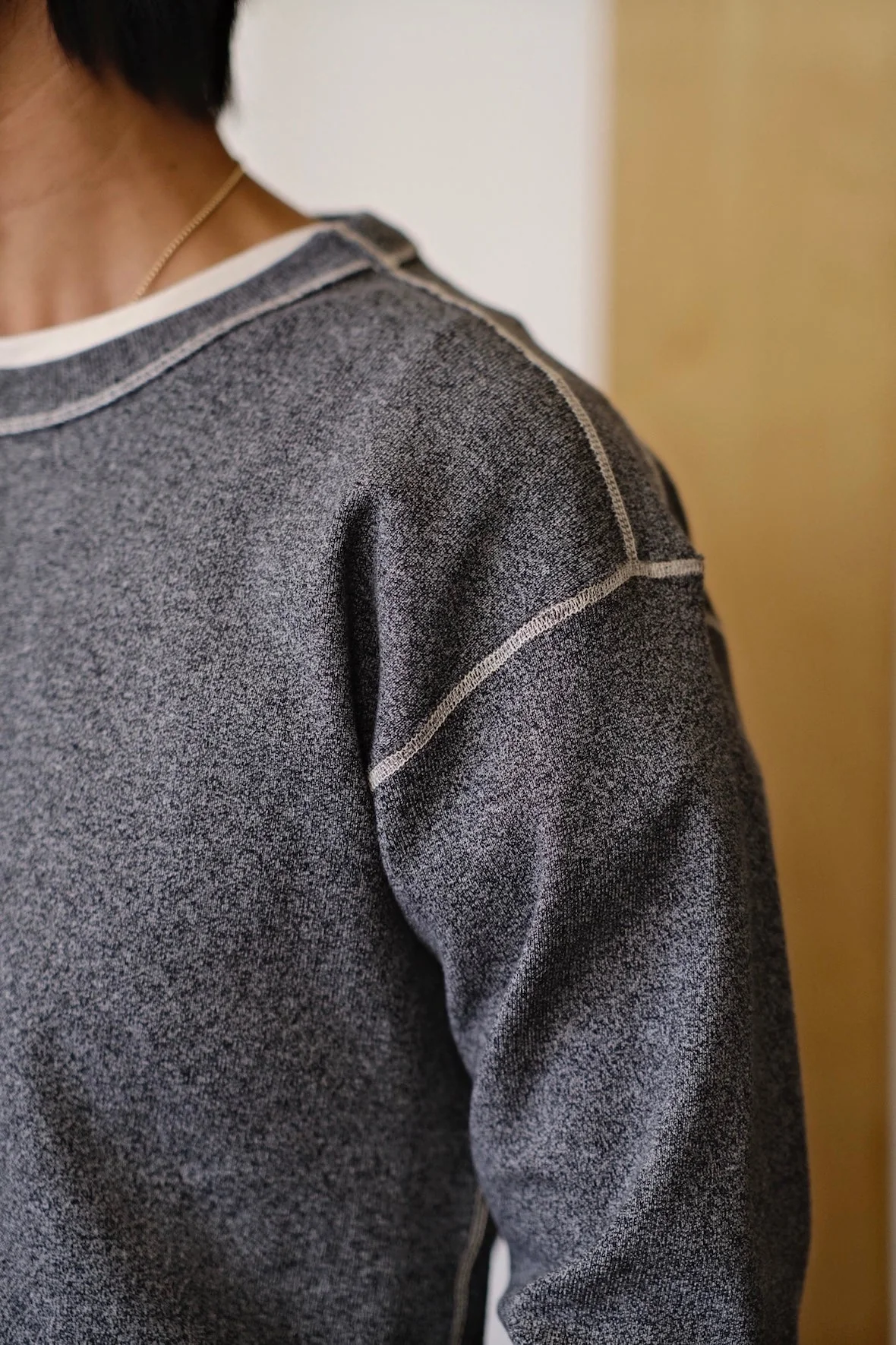 Grey Contrast Stitch Pullover - Image 3
