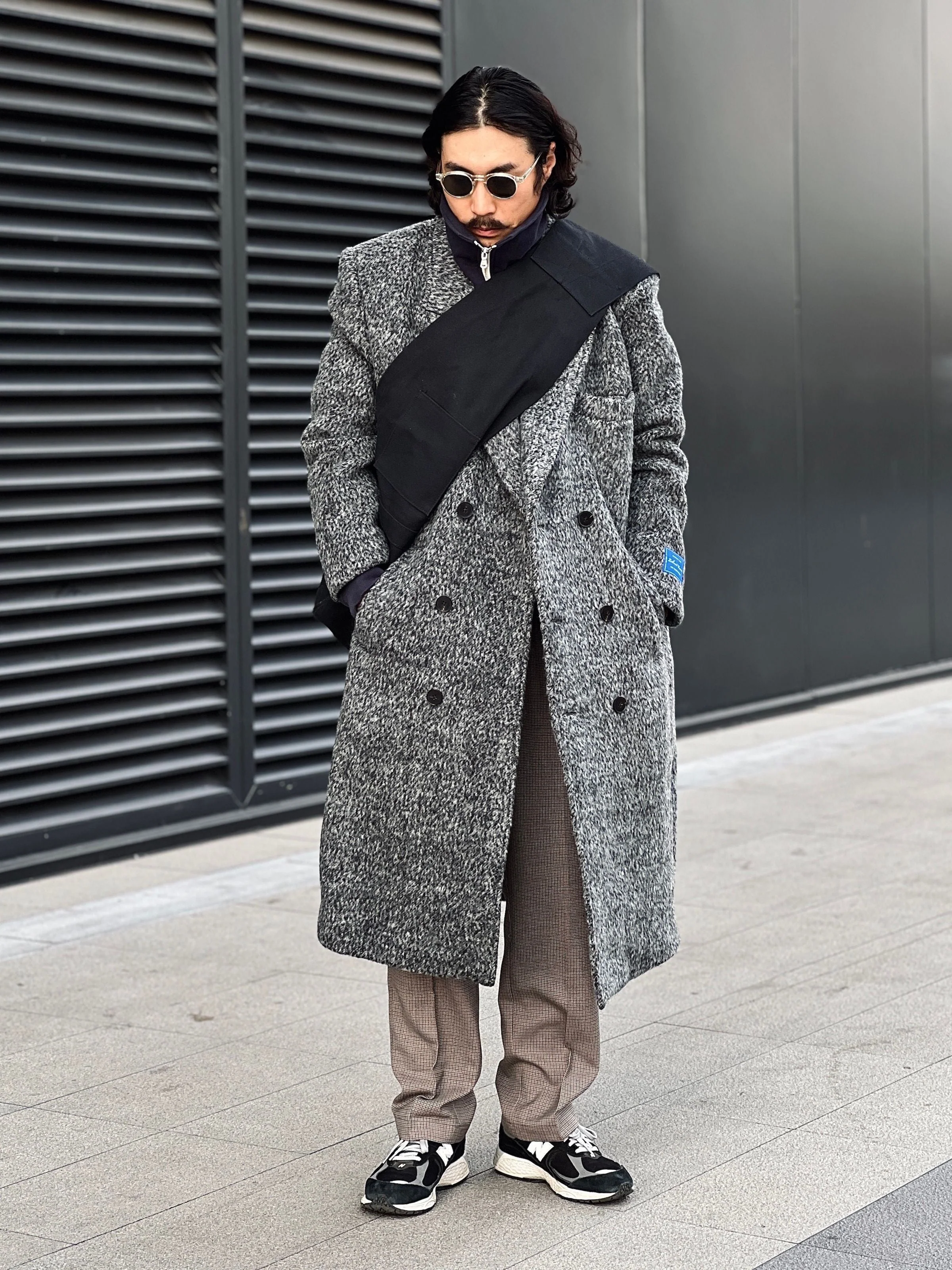 Grey Double-Breasted Overcoat